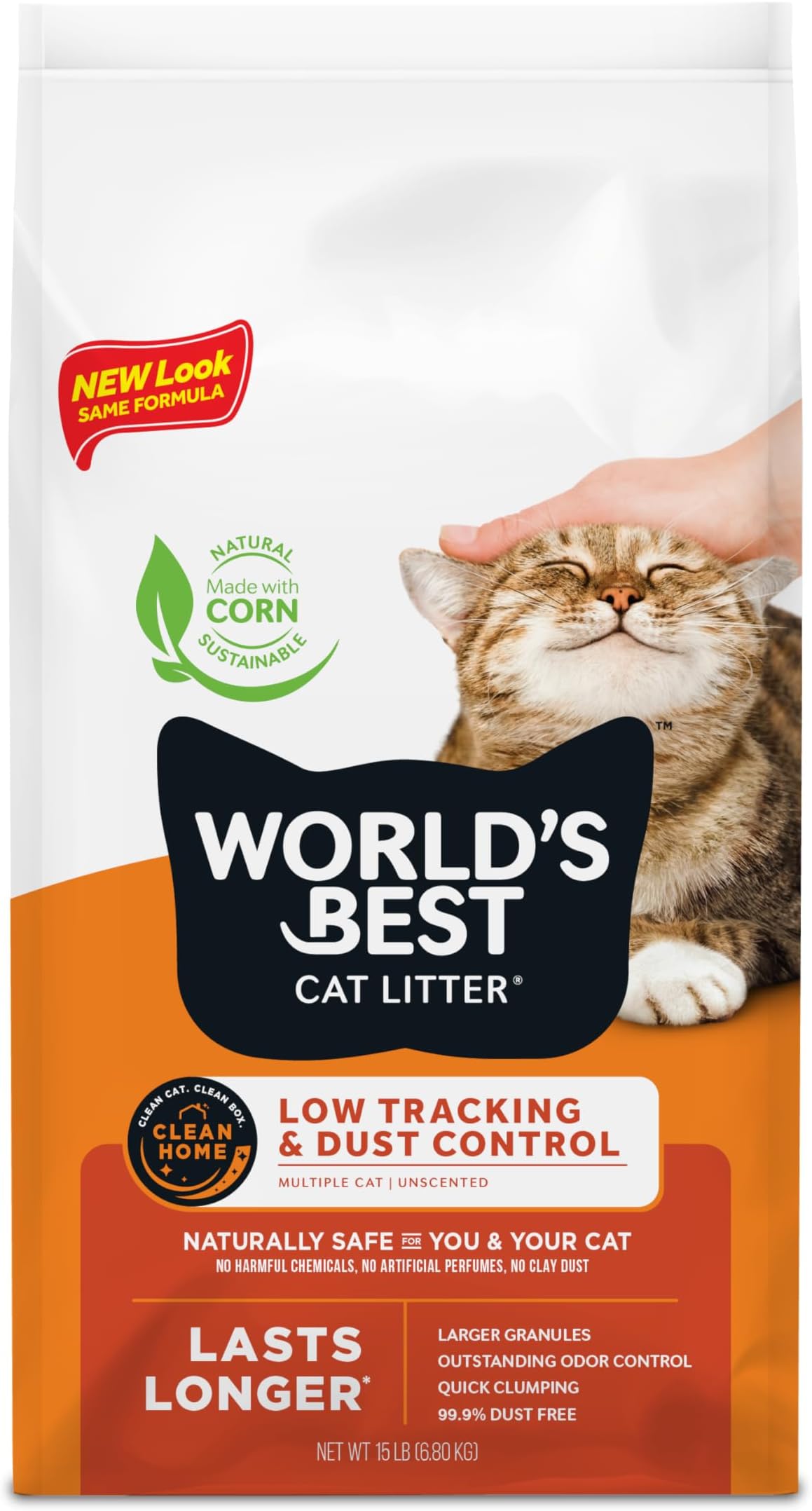 World's Best Cat Litter Low Tracking & Dust Control Multiple Cat Unscented 32-Pounds