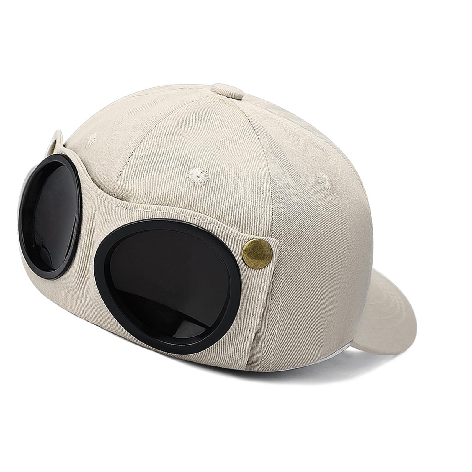 WGDYRP Goggle Accent Baseball Cap With Curved Brim, Casual Headwear for Outdoor Activities, Travel, and Daily Commuting
