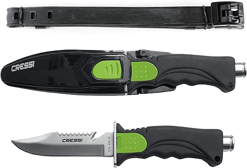 Cressi Skorpion, Tempered Stainless Steel Blade Knife ideal for Diving