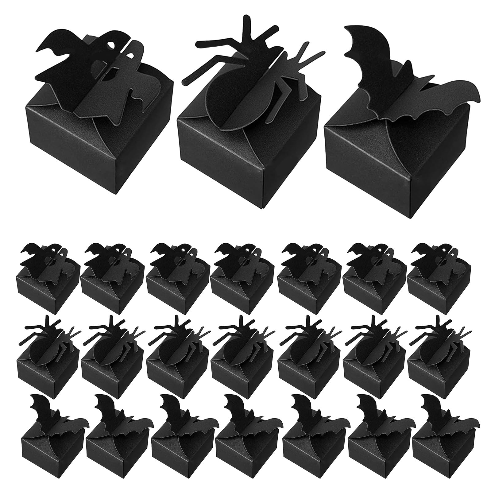 Tsophreniq Halloween Party 3D Black Candy Box Unique 3D Black Card Treat Box for School Event and Family Gatherings Unique Decoration
