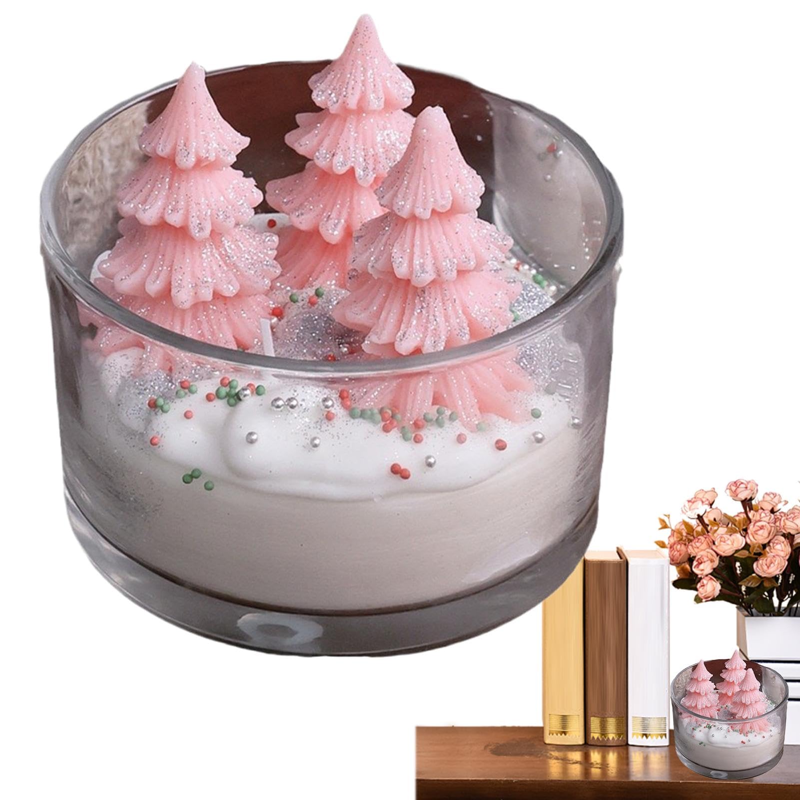 Vela decorativa aromática navideña,Vela de aromaterapia navideña Decoración