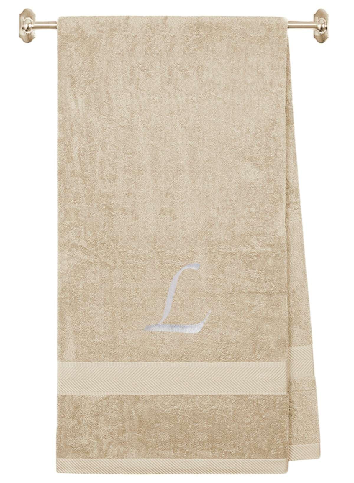 BY LORA Embroidered Terry Cotton Bath Towel for Bath, Shower - Personalized Gift - Cover up Towel for Swimming Pool, and Beach - 35 x 65 inches -