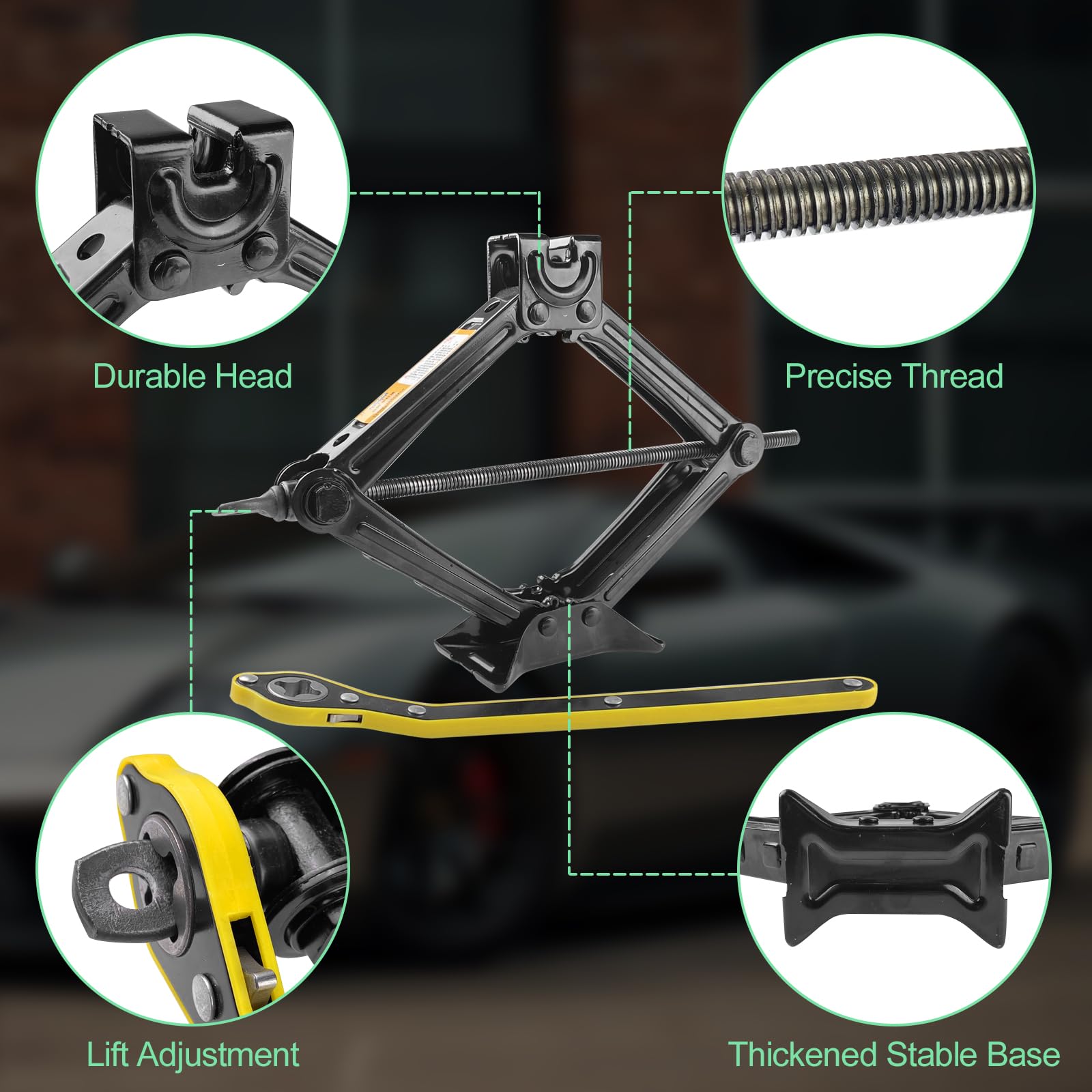 Cric Per Auto 2 Tonnellate Crihovy - Sollevatore A Forbice Professionale Con Chiave A Cricchetto - Foto 9