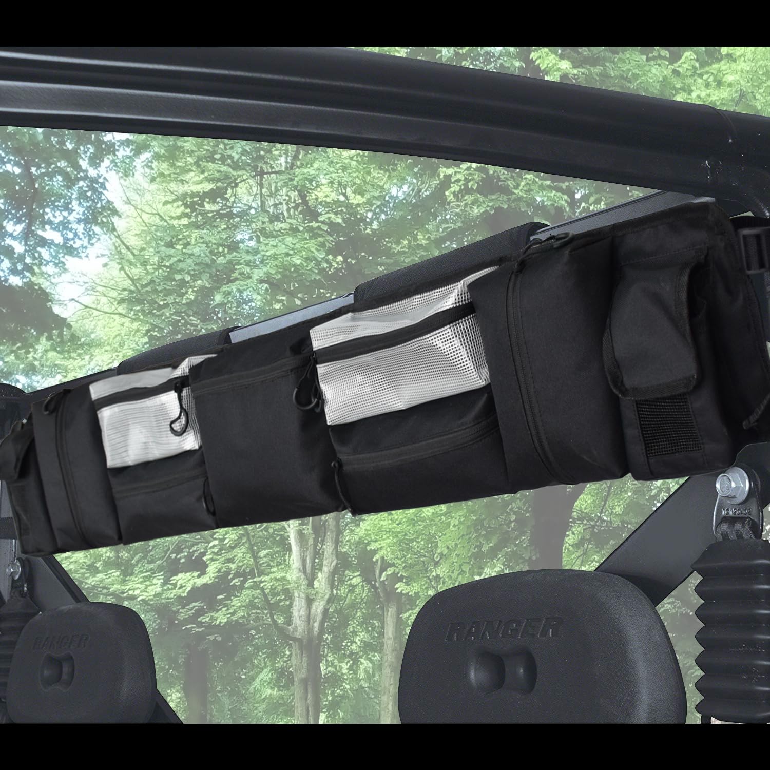 Coco Unbekannt UTV Rollkäfig-Organizer, universell passend für die meisten UTVs in voller Größe für Polaris Ranger Yamaha und Kawasaki (schwarz)
