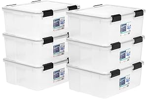 IRIS USA 31 Quart Storage Boxes - Heavy Duty Moving Bins with...