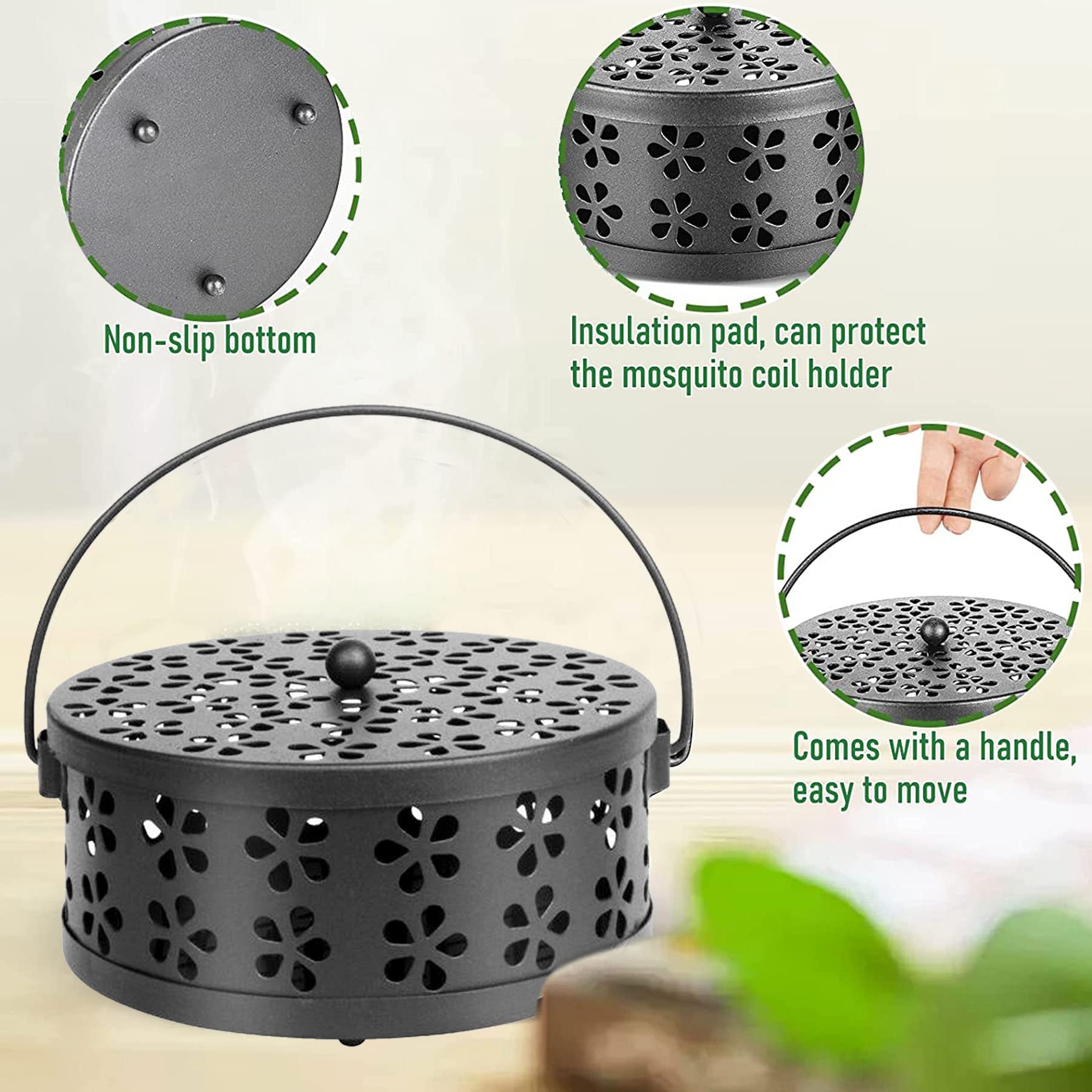 VALICLUD Terrakotta Mückenspiralen Halter - 2 Stück Set Für Garten & Camping