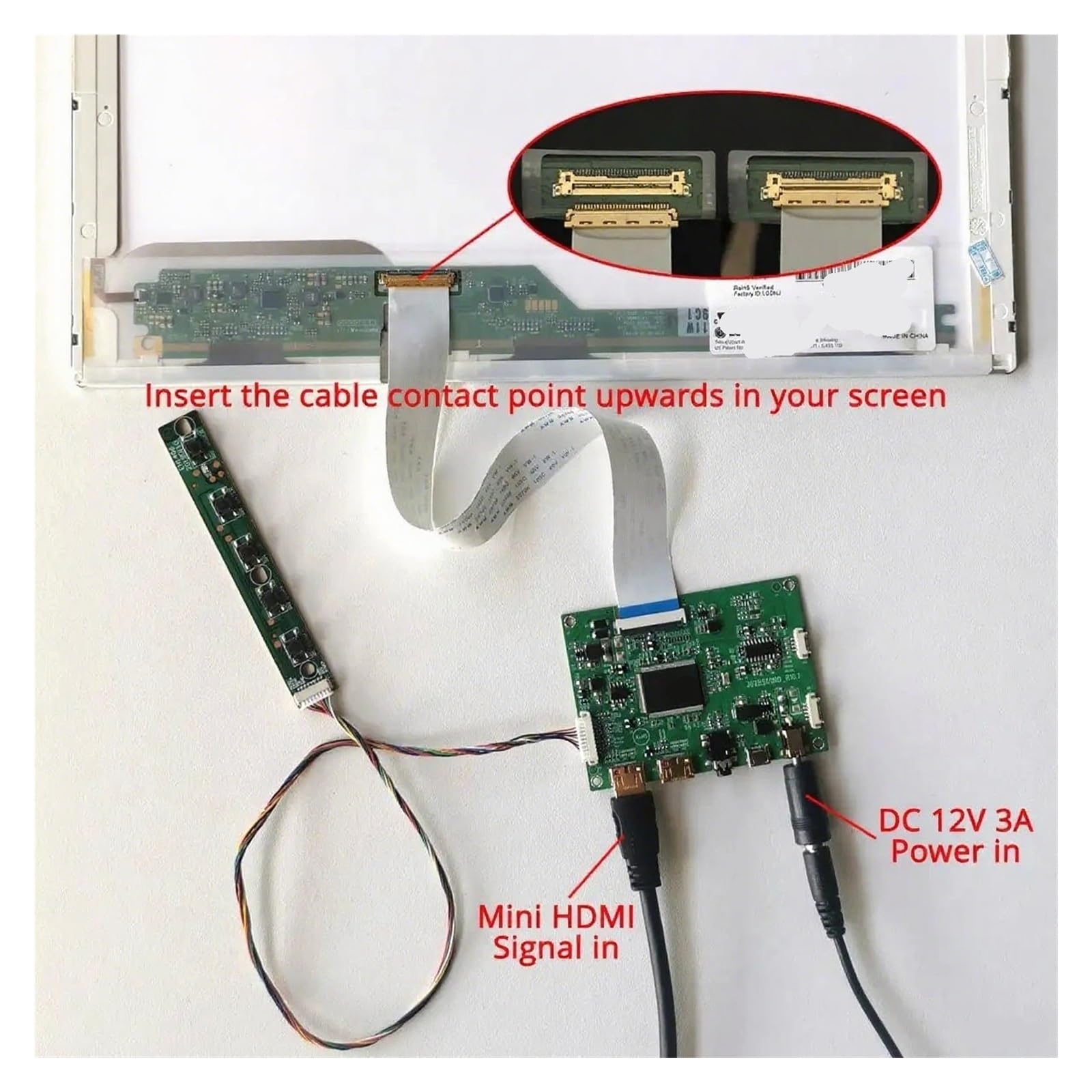 DIY-Kit for B156XTK01.0 B156XTT01.1 15,6 Zoll 2 Mini-HDMI EDP 40-Pin Micro USB 1366 X 768 Laptop-Display-Controller-Treiberplatine(for B156XTK01.0)