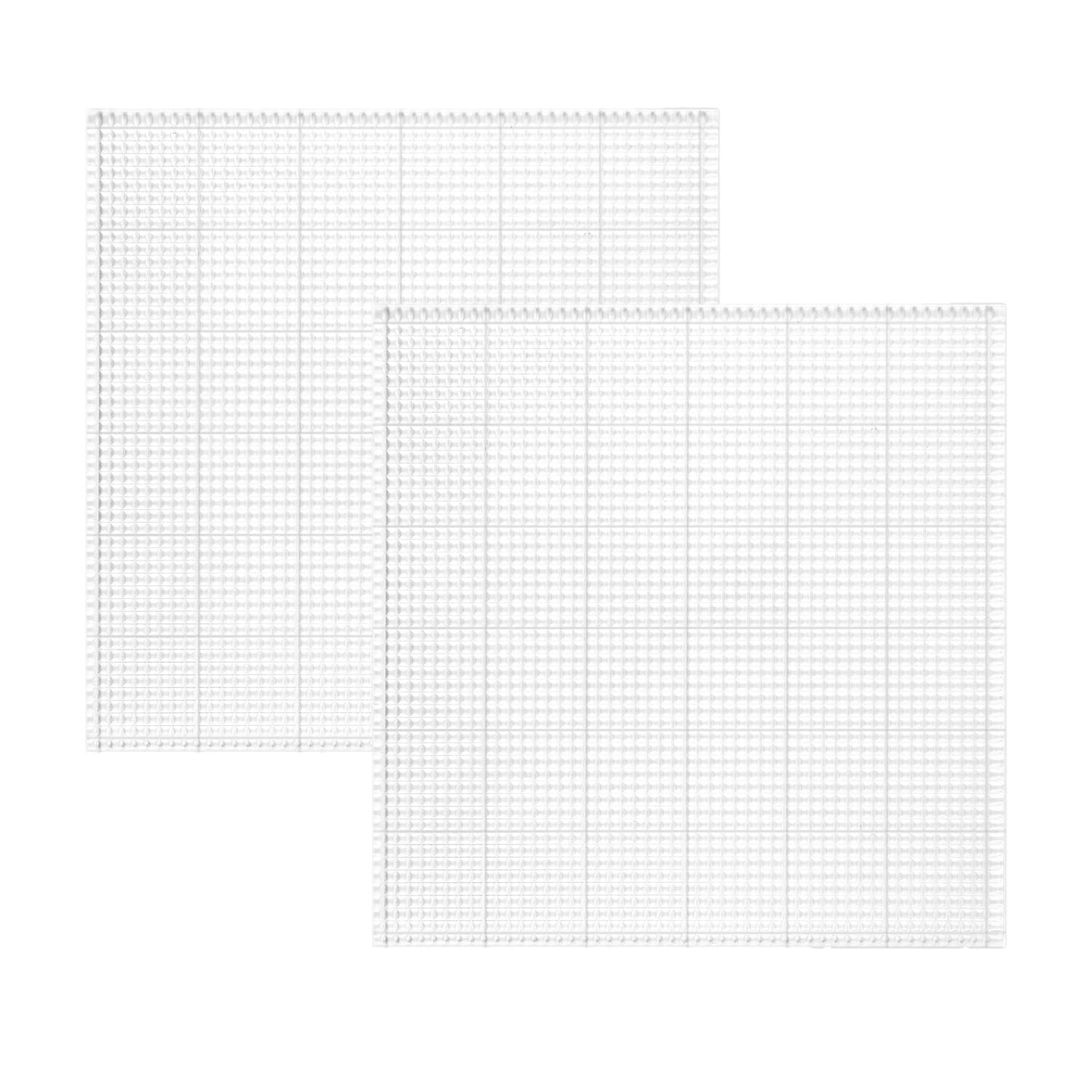 2Pcs 6.25x6.25inch Low Tack Sticky Mat with Grid for Stamping Stenciling Ink Blending Clear Photopolymer Craft Low Tacky Mat Stamp Mat DIY Projects Paper Card Scrapbooking Ink Blending Fixed