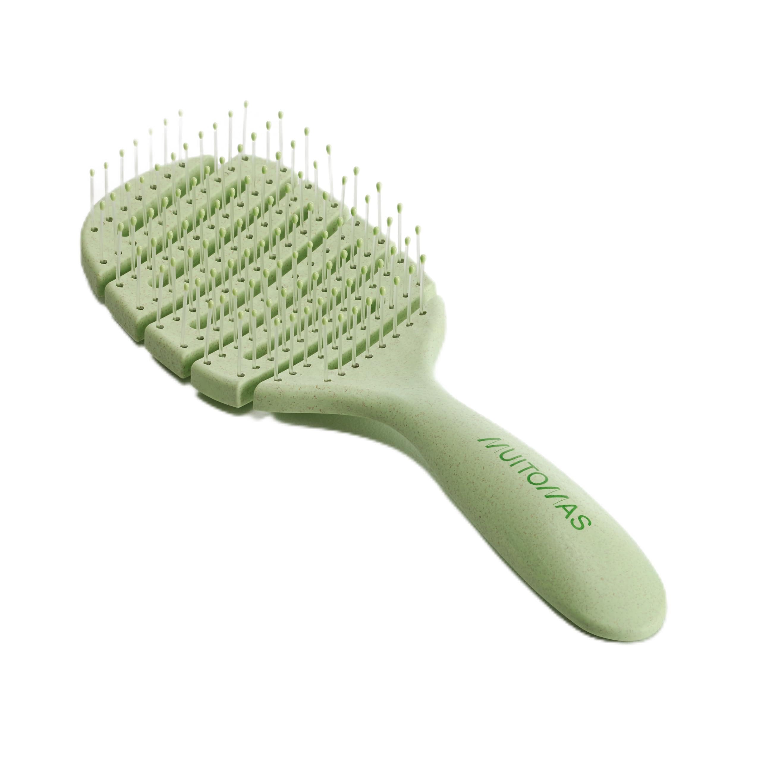Muitomas, Soft Bristle Hair Brush, Compact and Strong, Sage Green