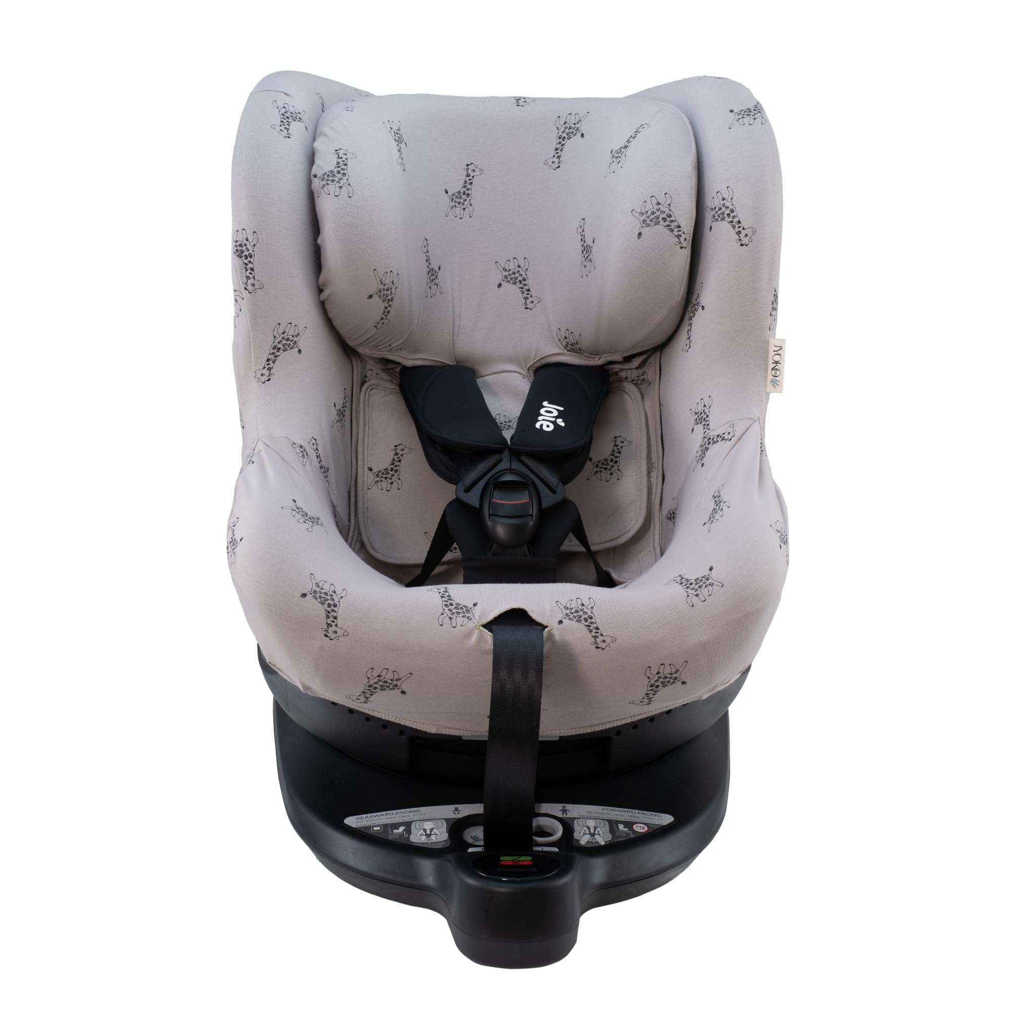 JYOKO Kids Funda de algodón Compatible con Joie Spin 360 y Nuna Rebl (Giraffe, Funda Joie I-Spin 360)