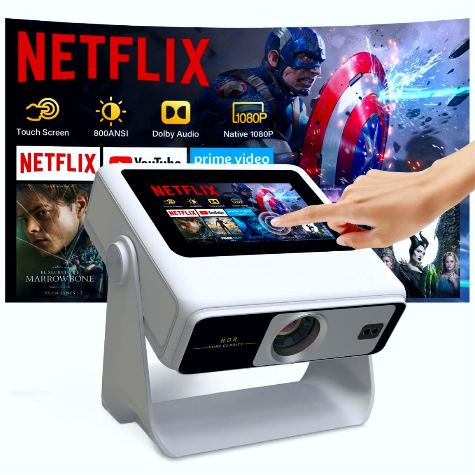 Aepuosem A10 Touchscreen Projector