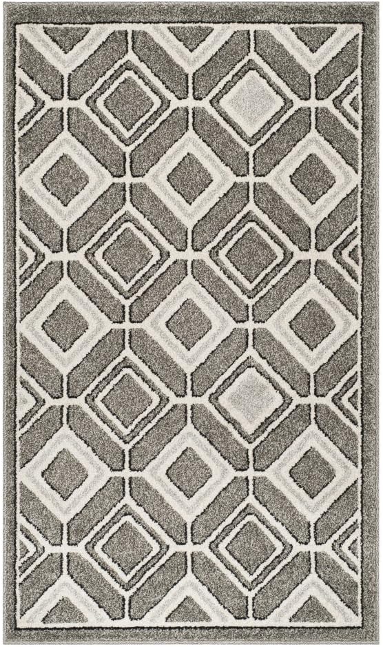 SAFAVIEH Area Rug 8x10 - Amherst Collection - Large - Grey & Light Grey, Geometric Pattern, Non-Shedding & Easy Cleaning, Ideal for Living Room, Bedroom, Office, Dining Space (AMT433C)