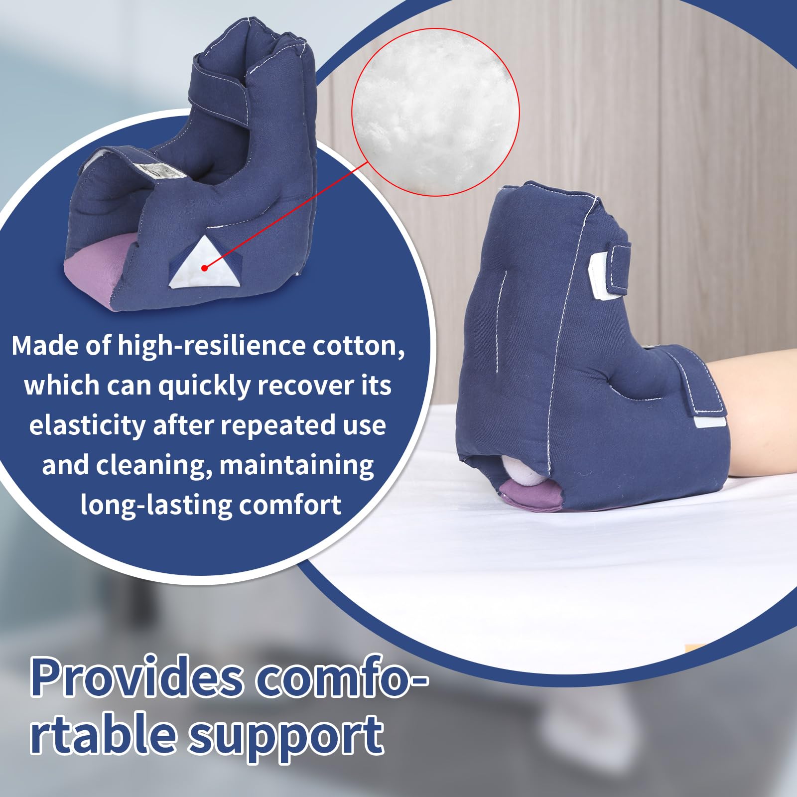 Cojín protector de talón de tamaño pequeño, almohada para eliminar la presión y las úlceras por presión, protectores de talón para protección de curación, 1 unidad de 9.5 x 9.5 x 5.5 pulgadas