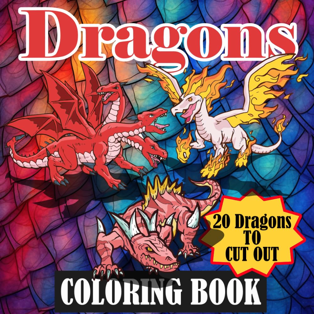 Dragon coloring book for kids 412 years simple dragon designs for