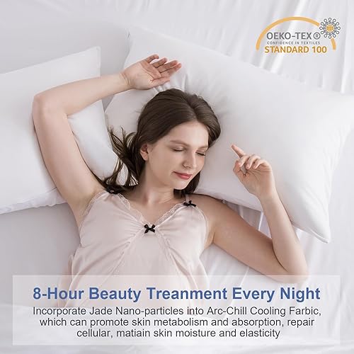 Miniatura 5 de Elegear Fundas de almohada refrescantes para personas que duermen con calor, fundas de almohada refrescantes japonesas Q-Max 0.45, ambos lados