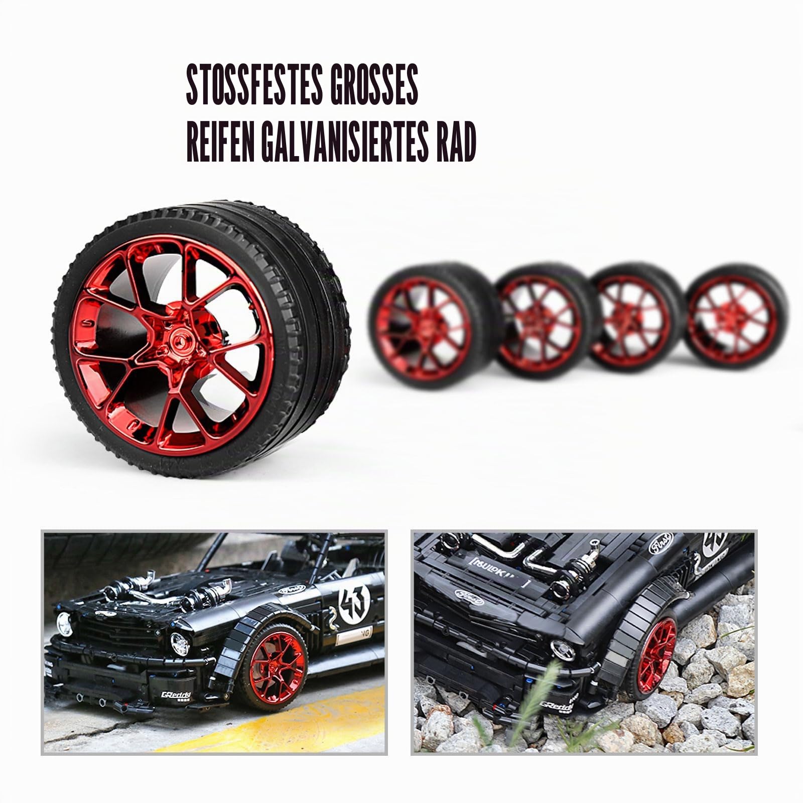 Mould King 13108 Sportwagen Modell, 3201 Teile Statische Version Auto Bausatz Konstruktion, Supercar Bausteine für Erwachsene und Jugendliche ab 14 Jahre (Kein Motor)