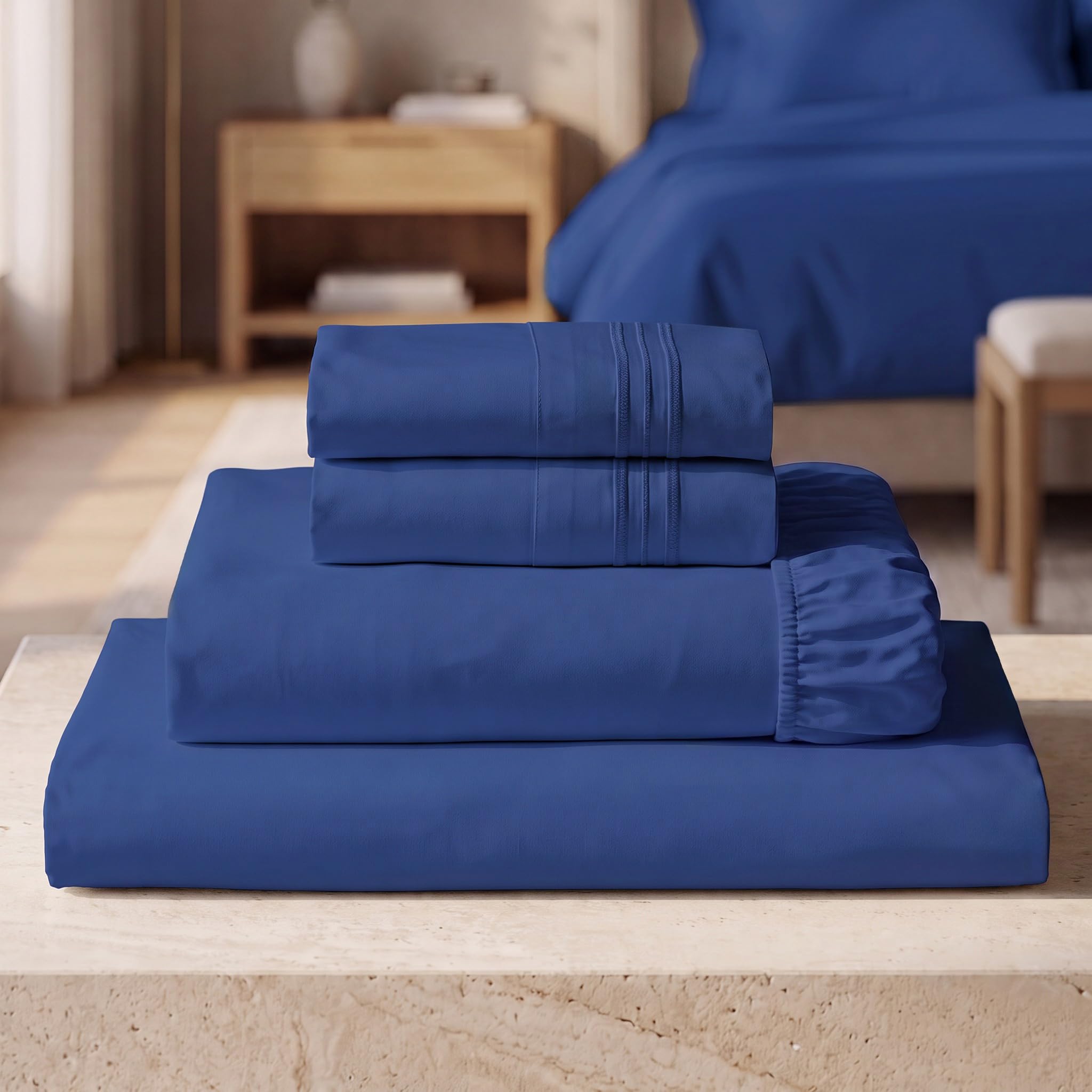 Mellanni Iconic 4-Piece, Ultra Soft Sheet Set (Full, Royal Blue)