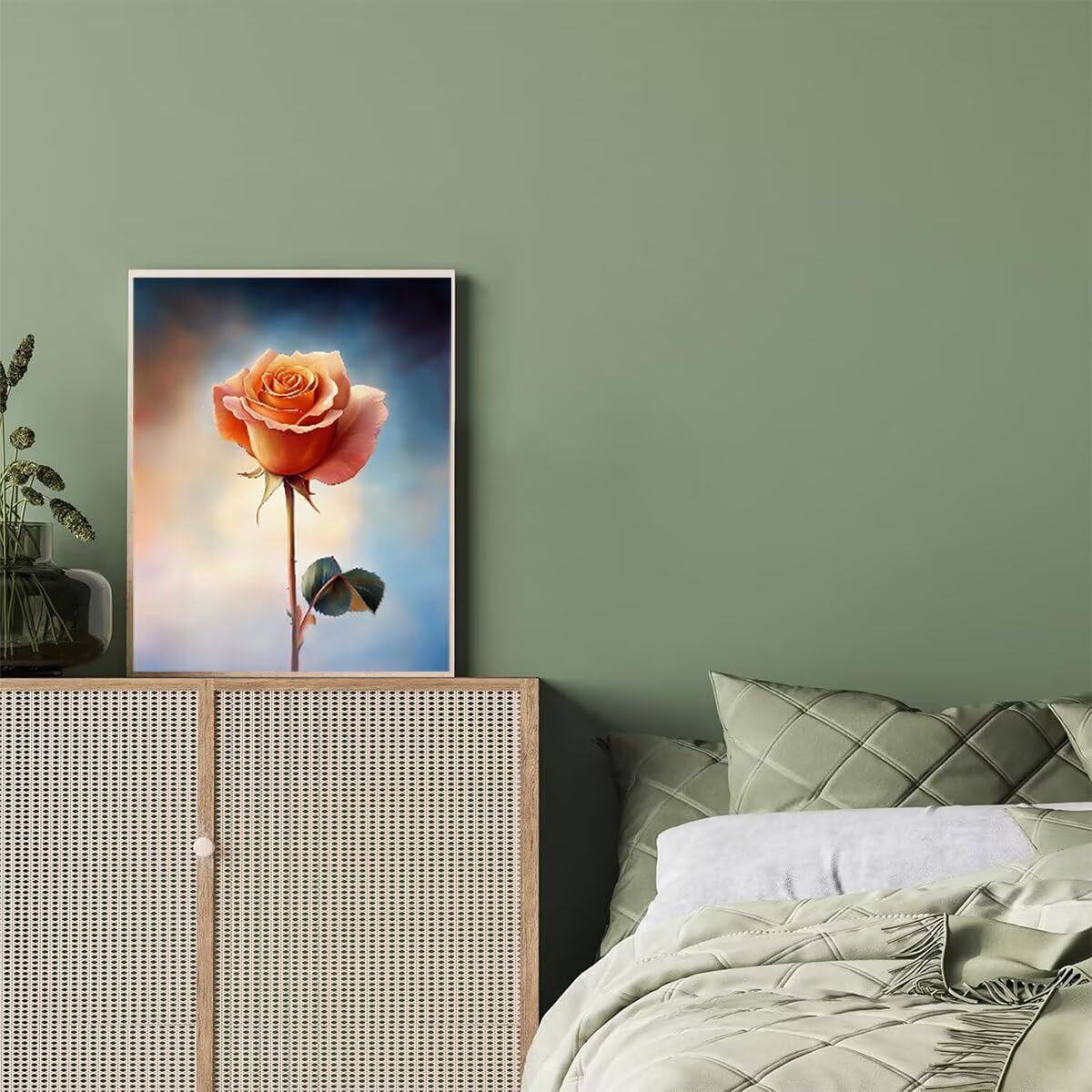 Dipingere con i Numeri Fiore, Paint by Numbers Adulti Pianta, Fai da te Creativi Adulti Quadri da Dipingere Numerati Kit per Decorazione Della Parete di Casa, Regalo 70x95 cm Senza Cornice 46-6