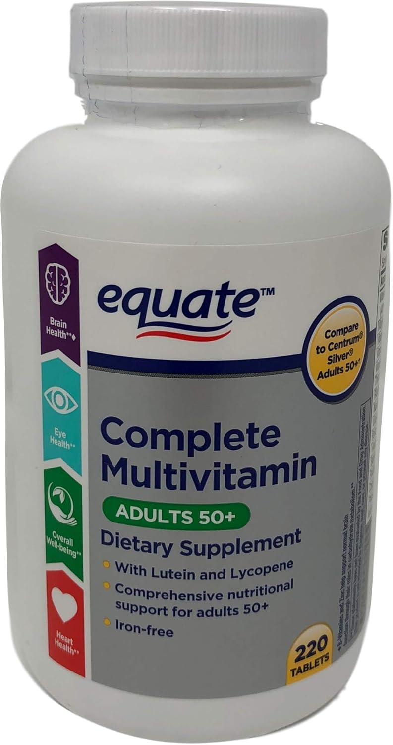 Equate Mature Adult 50+ One Daily Complete Multivitamin Compare to