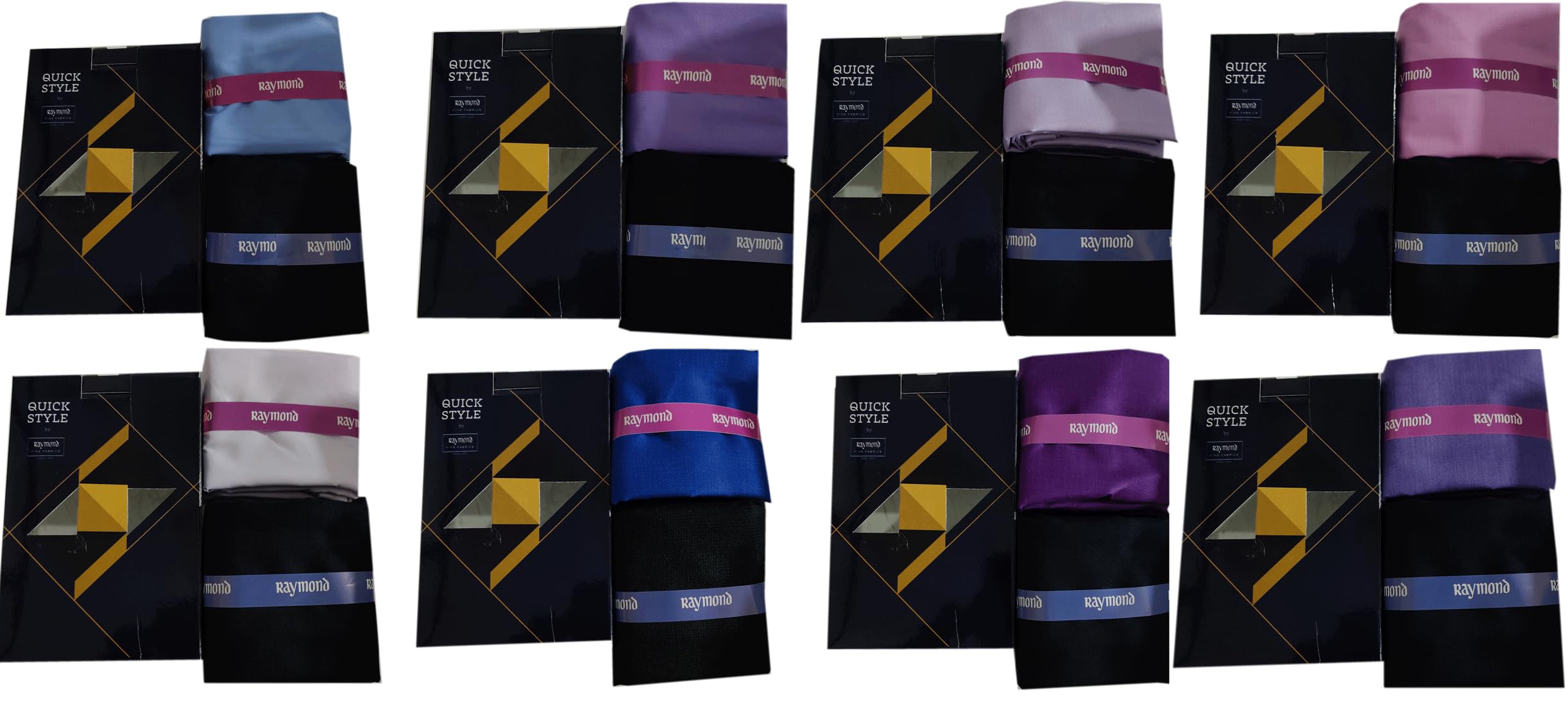raymond fabrics Raymond Quick Style Men's Formal Fabric Collection, Multi-Color Premium Cotton Blend Bundle Pack for Office Wear (Pack of 08)-picture-10