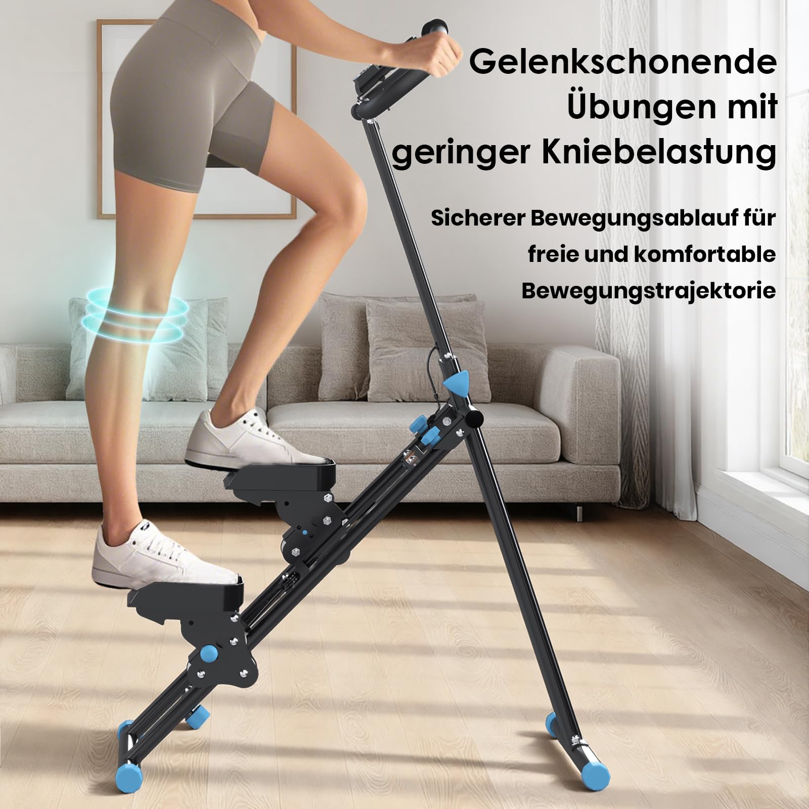 Mdeam Stair Stepper für Zuhause, Vertikaler Stepper mit Erweitertem Schrittbereich, Klappbarer Treppensteiger mit Haltegriff für Ganzkörper-Workout, Fitnessgerät für Home Büro