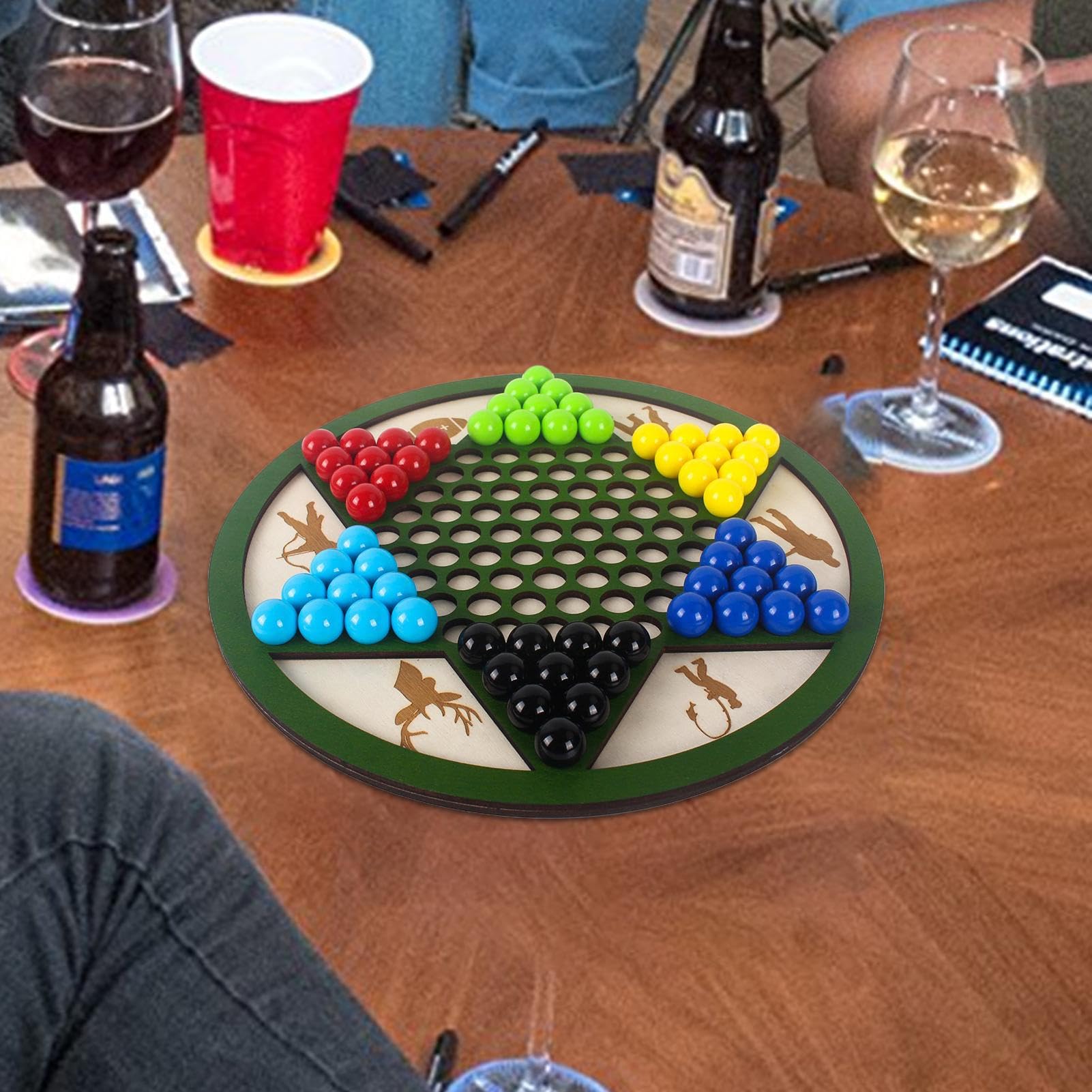 Solitär Spieleset | Holz Sternhalma Spielbrett,Strategiespiel Für Familienabende Gartenpartys Erwachsene Und Kinder