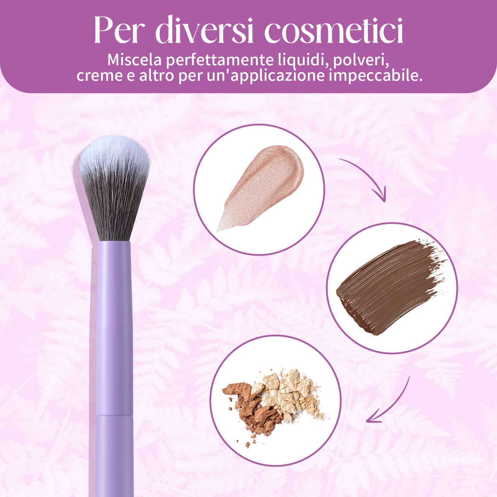 Eigshow Set di Pennelli Trucco Occhi – Pennelli con Tecnologia Ioni d'Argento, Serie MUA PRO, Ombretto, Eyeliner, Sopracciglia, Setole Ultra Dense, Miglior Regalo per Donne (5 Pezzi, Viola)