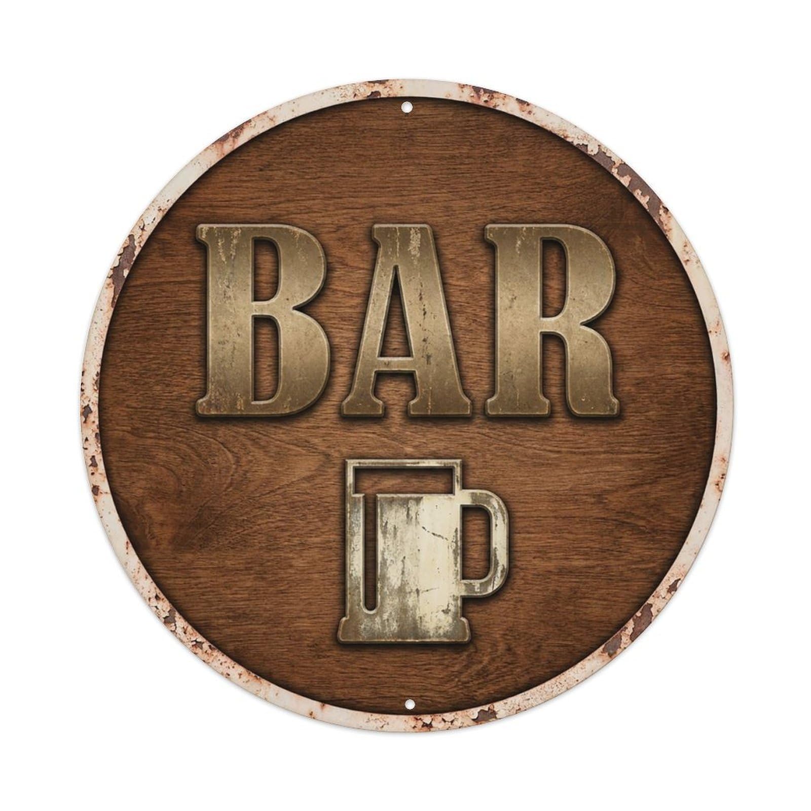 Vintage Beer BAR Chestnut Finish Retro for Pub Vintage Metal Tin Sign Plaque Wall Decor for Cafe, Club Bar, Office, Garden Metal Poster 8x8Inch