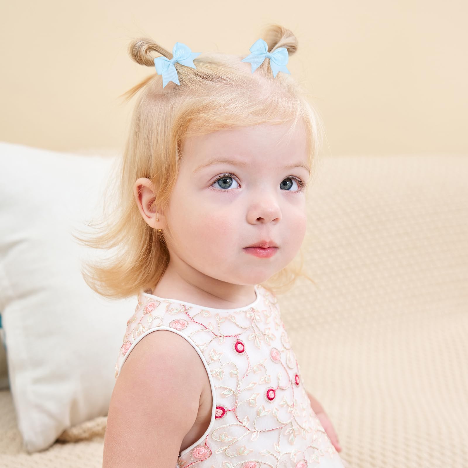 jollybows Lot de 40 barrettes à cheveux en ruban gros-grain pour enfants 6 cm