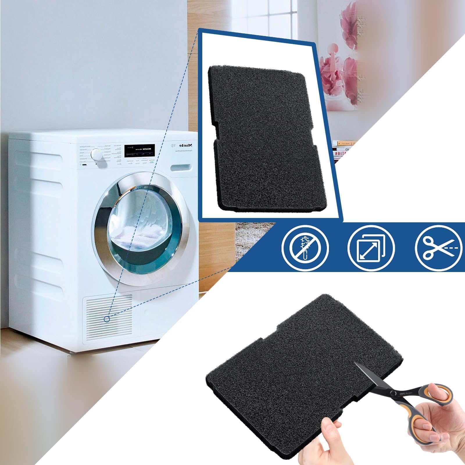 Premium Schwammfilter Filtermatte Trockner Fein/Grob für Beko Grundig Blomberg 2964840100