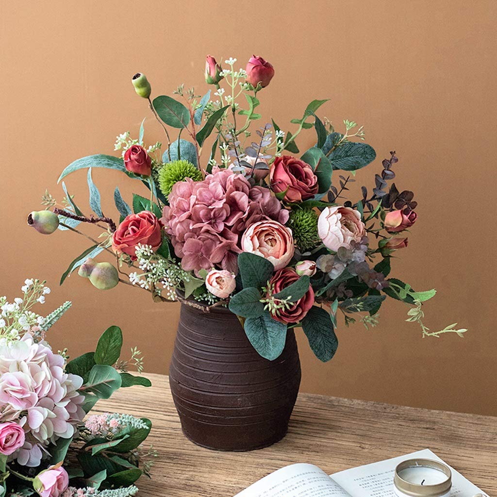 Bouquet di Rose Artificiali in Seta, Fiori Finti per Decorazioni Nuziali, Decorazioni romantiche per la casa, Tavolo, Ufficio e scrivania.