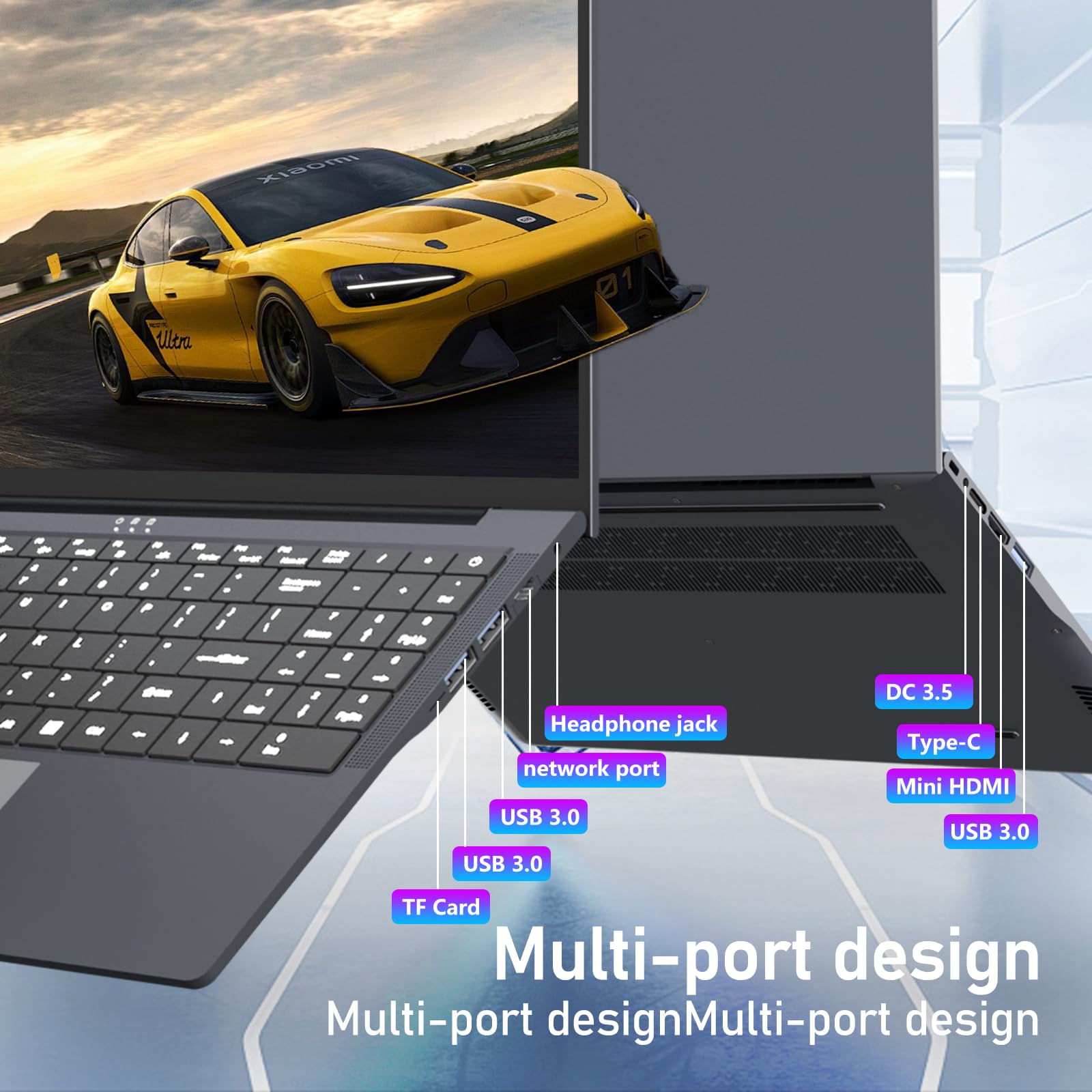 16" Notebook Core i5 8210Y (fino a 3.6 GHz) 16GB RAM 512GB SSD Laptop Display IPS Tastiera Numerica Retroilluminata RJ45 USB 3.0 HDMI BT 5.0 – PC Portatile per Multitasking e Mobilità