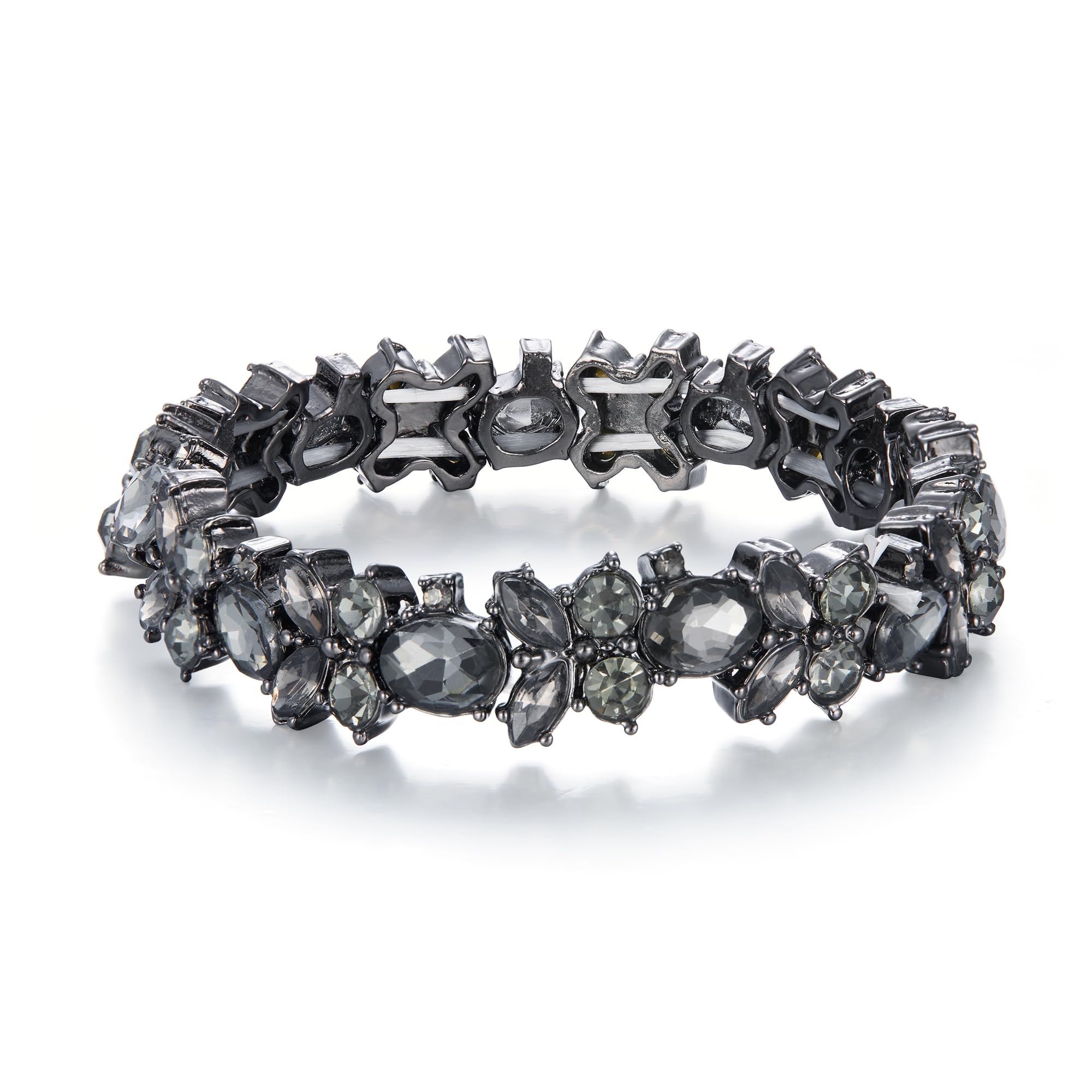 Wedding Bridal Bracelet Marquise-Shape Stretch Bangle for Women