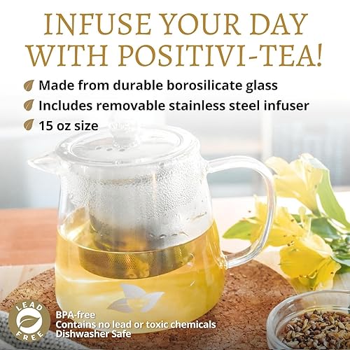 Miniatura 3 de DelighTeas Té orgánico de desintoxicación del hígado con tetera de vidrio  Cardo lechero ayurvédico de hojas sueltas, hinojo, té de jengibre para la