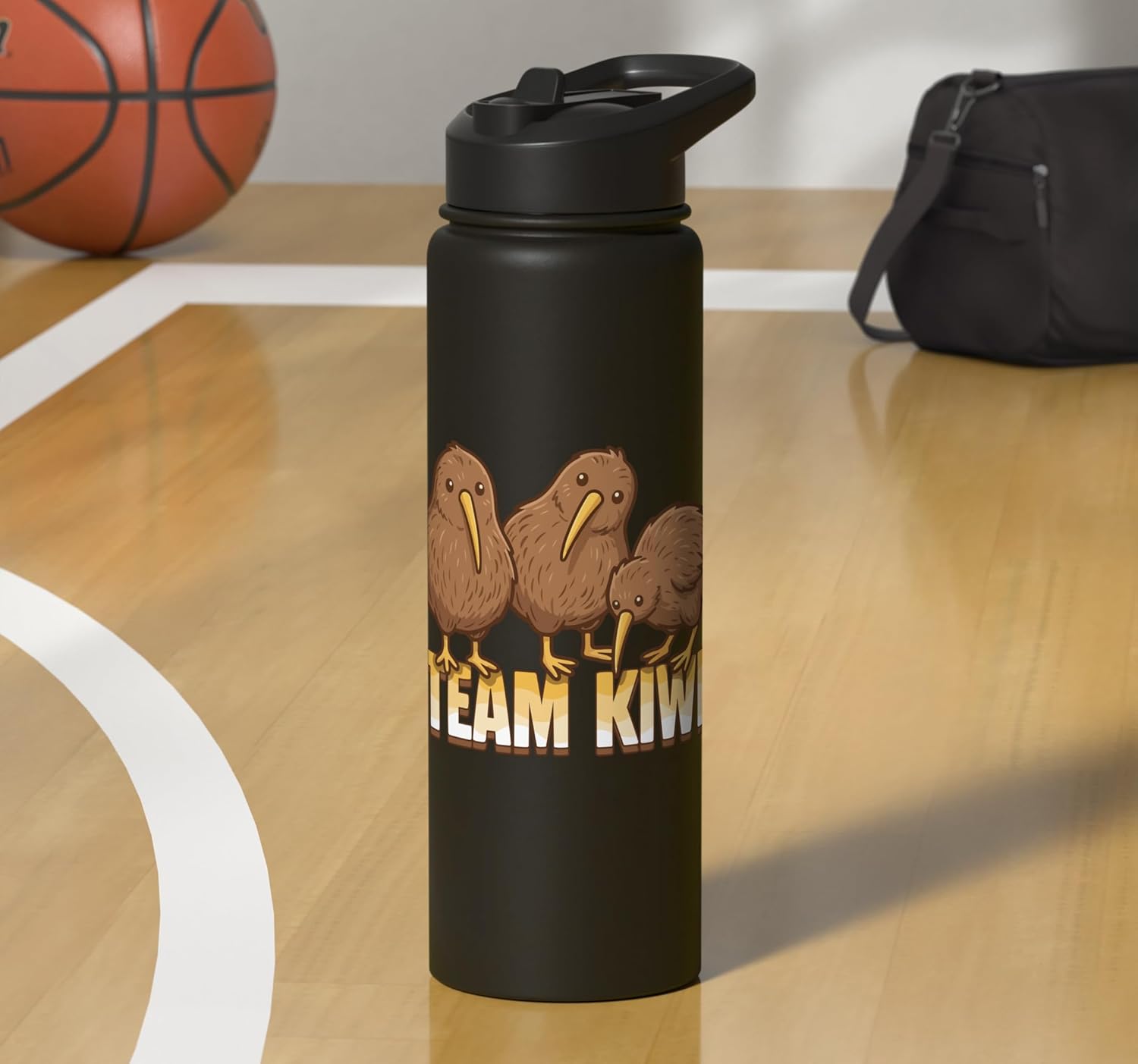 Team Kiwi Bird Kiwi Animal Cute Kiwi New Zealand Bird Stainless Steel Insulated Water Bottle