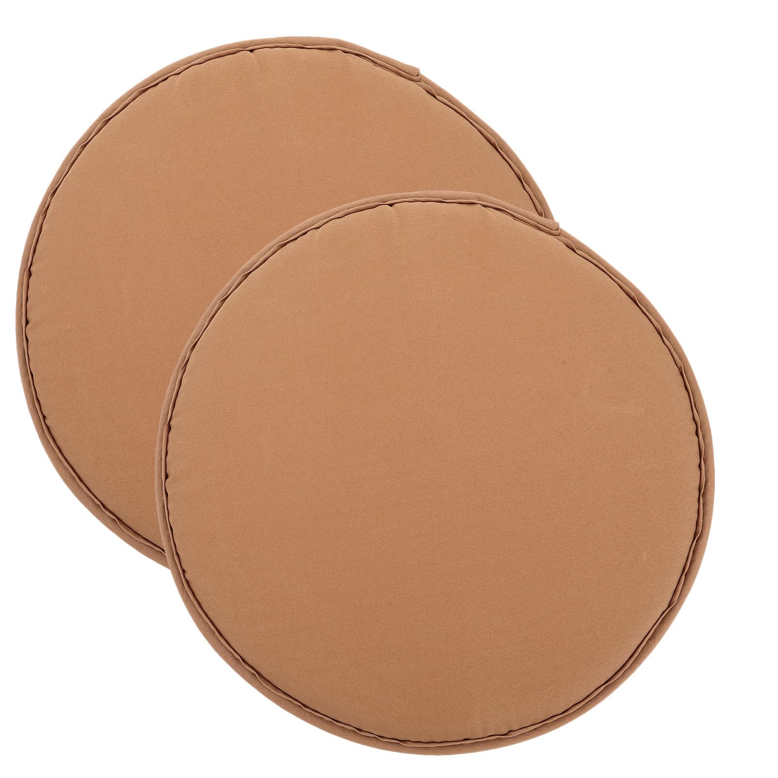 Kichvoe 2 Pcs round Outdoor Chair Cushion Pad Thickened Polyester Small Seat Cushion Mat for Home and Camping, Easy to Clean, Versatile Design, Comfortable Brown round Seat Pad