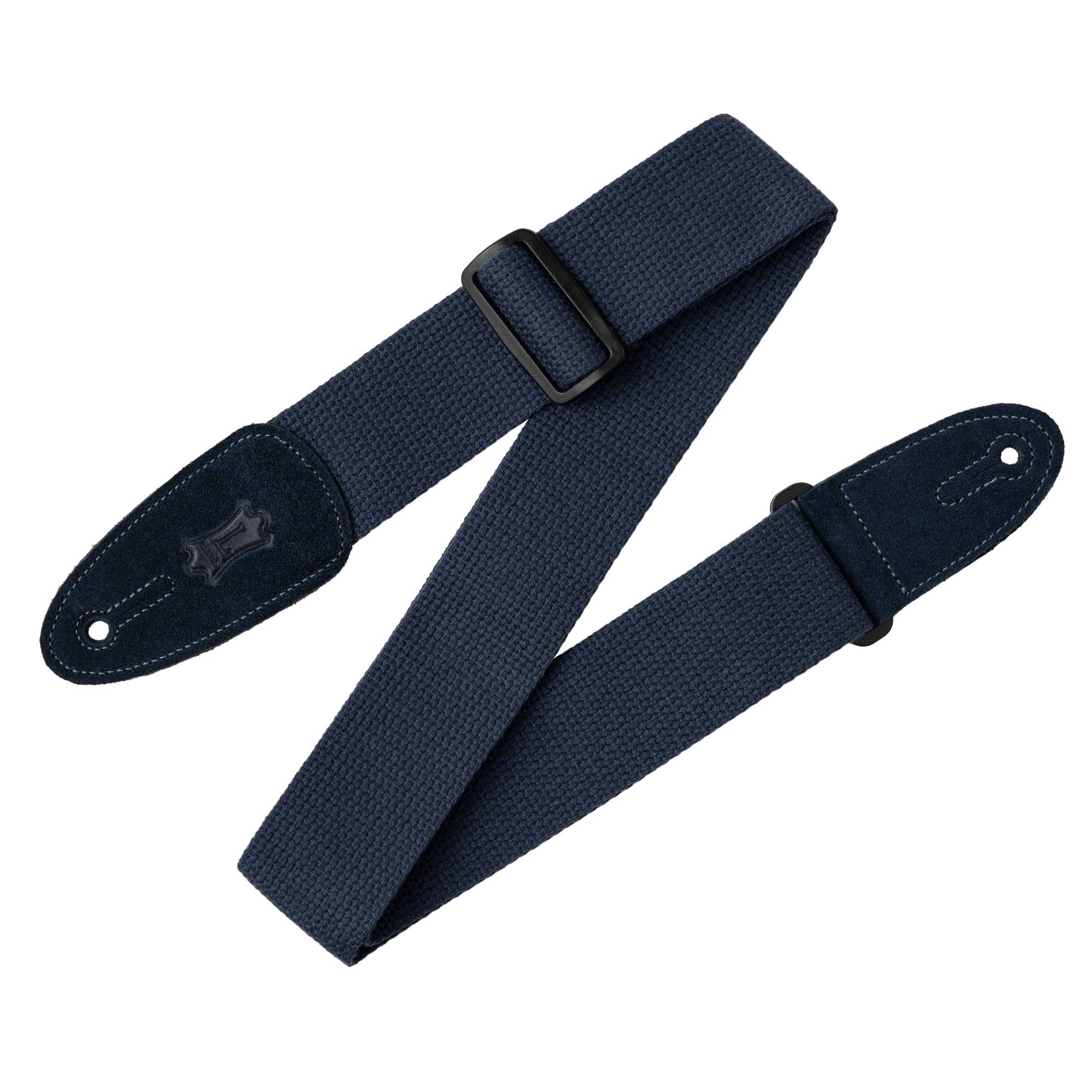 Levy's MC8-NAV 2 inch Cotton with Leather Ends - Navy