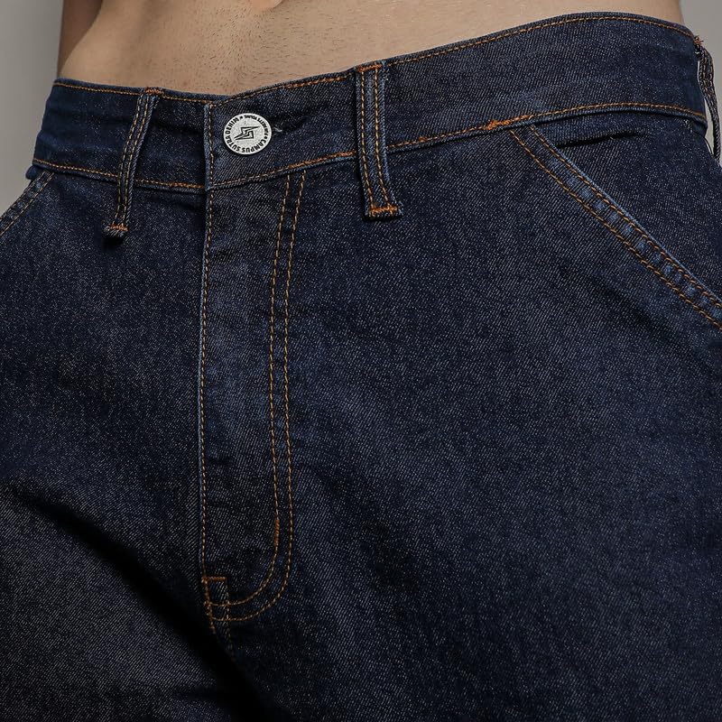 Image of CAHOOT Men's Denim Jeans for Casual Wear | Medium-Wash | Regular Fit | 5 Pockets | Button Closure | Denim Jeans Crafted with Comfort Fit for Casual Wear