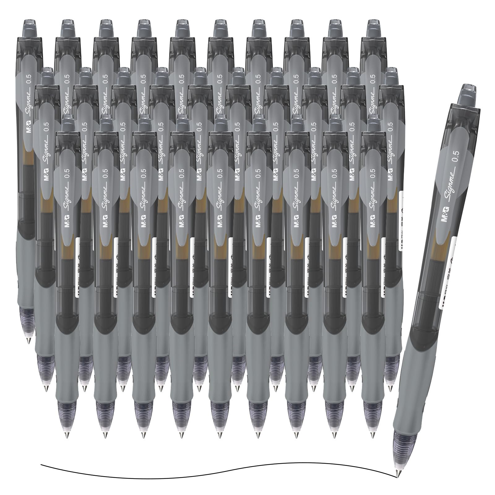 M&G G-5 Gel Pen Refills – 0.5mm Black Ink – 20 Pack