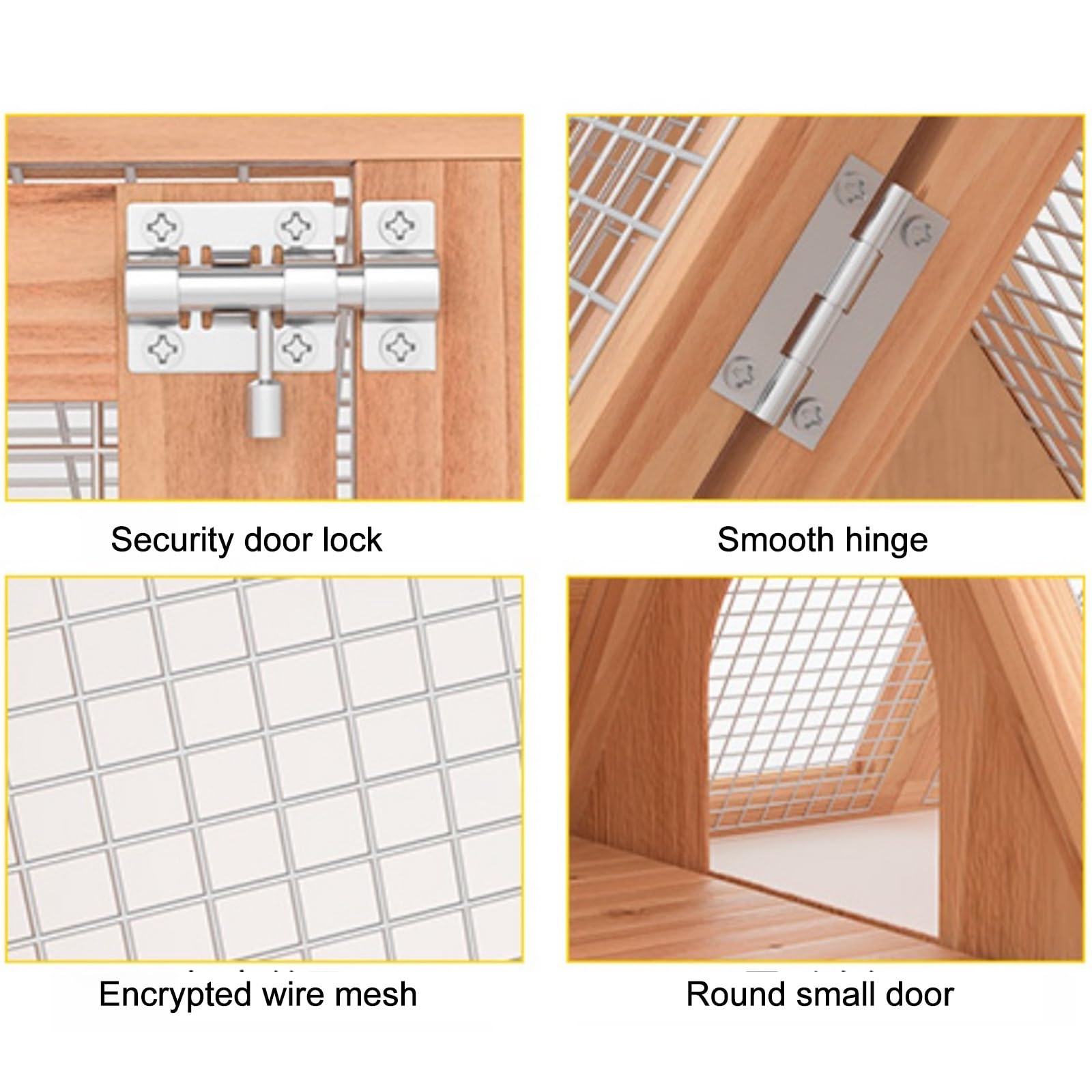 Jaula Pequeña para Conejos, Jaula para Codornices, Jaula de Madera para Conejos, Gallinero de Exterior con Red de Ventilación para Hurones, Chinchillas y Erizos