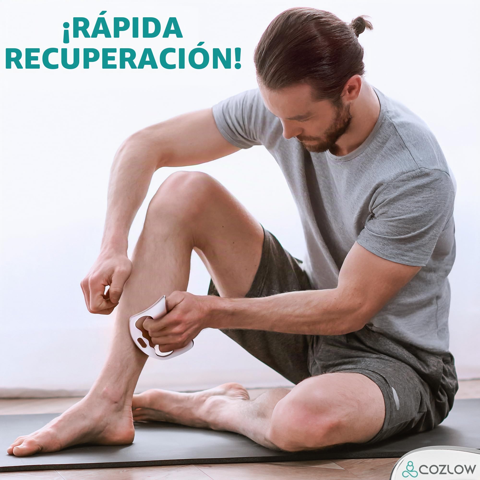 Cozlow - Juego de raspadores musculares 3 en 1 de acero inoxidable - Herramientas de masaje corporal para terapia IASTM - Masajeador Gua Sha de tejido profundo