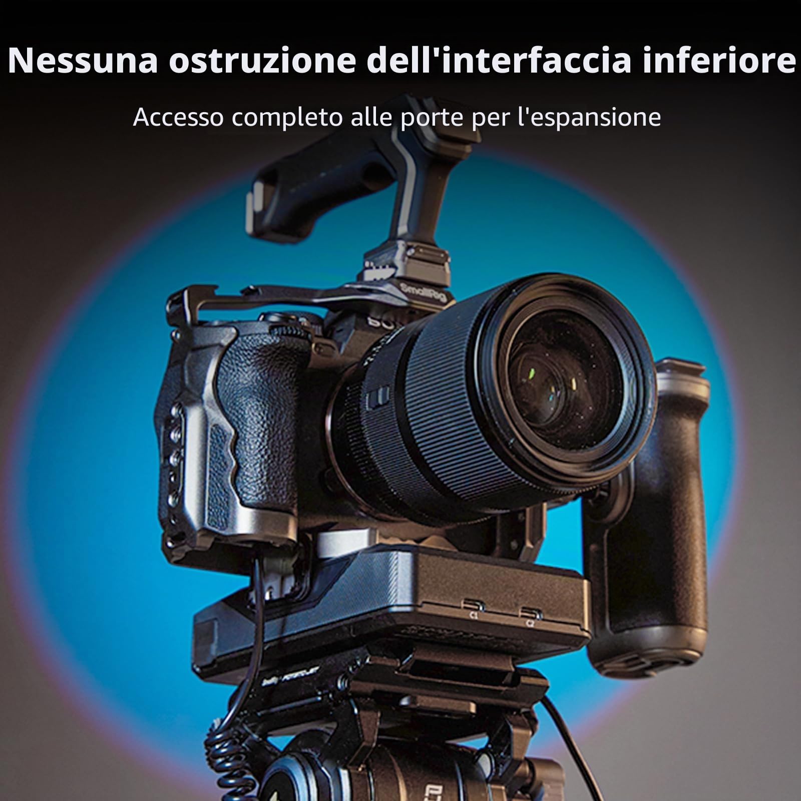 SMALLRIG Batteria Base CB75, 73,8 Wh / 5000 mAh, Autonomia per Tutto il Giorno con Ricarica Rapida USB-C da 65 W, Doppio Connettore D-tap, Piastra a Sgancio Rapido per Arca, Vite da 1/4"-20, 5248