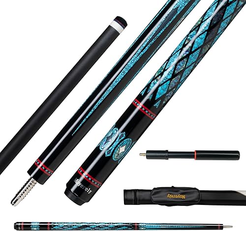 Miniatura 21 de Taco de billar de fibra de carbono de Moyerely, palo de taco de 11.8mm/12.5mm de baja deflexión, palo de piscina profesional con estuche Arce ojo