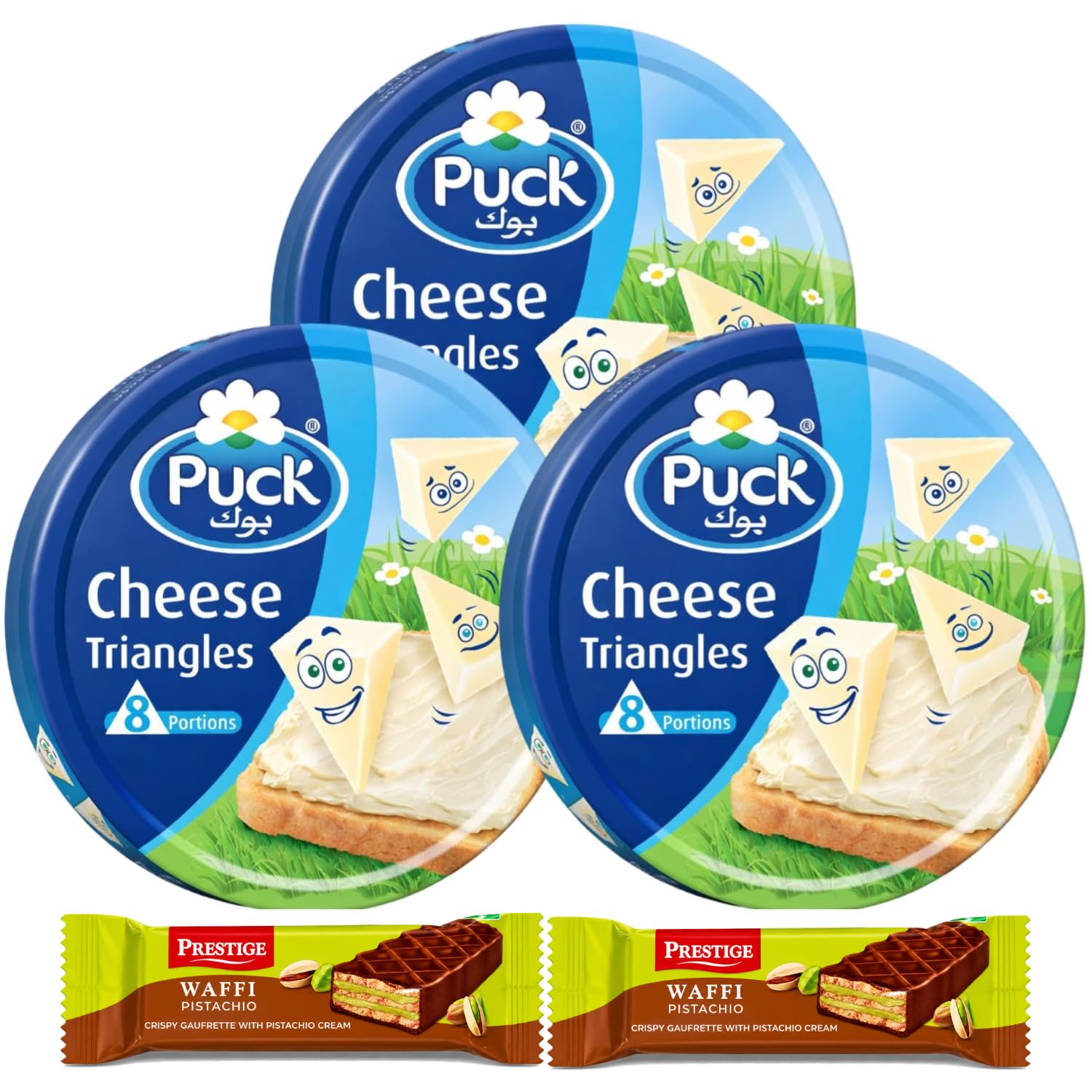 Puck Cheese Triangles (Pack of 3) 120g By COUGAR - Creamy Processed Cheese Portions, Smooth & Spreadable Texture, Ideal for Bread, Crackers & Snacks, Kid Friendly Taste, Convenient Individual Portions, 8 Triangles Pack - (Imported-DEN)-picture-18
