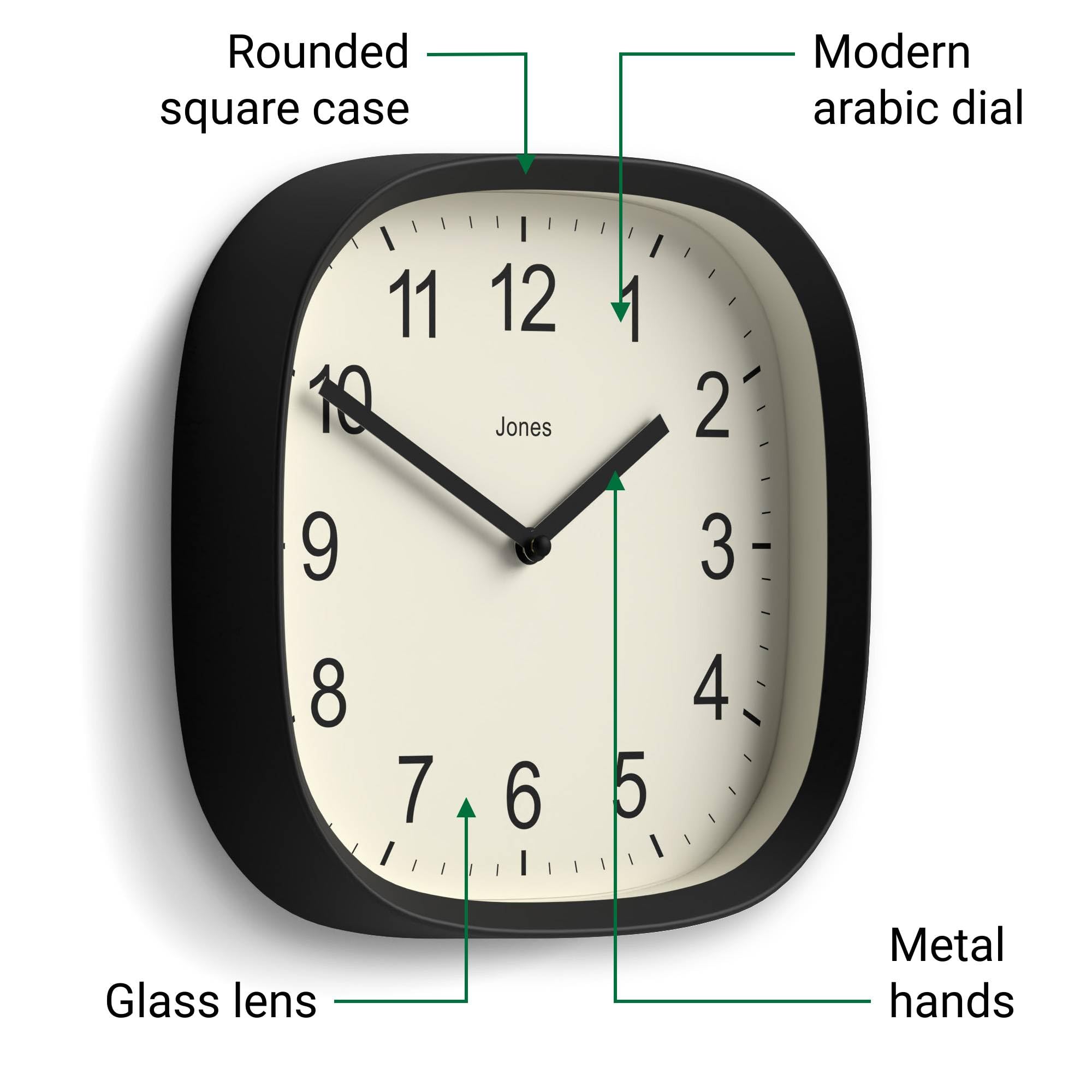 Amazon.co.jp: JONES CLOCKS® スプライト壁掛け時計 | モダン レトロ