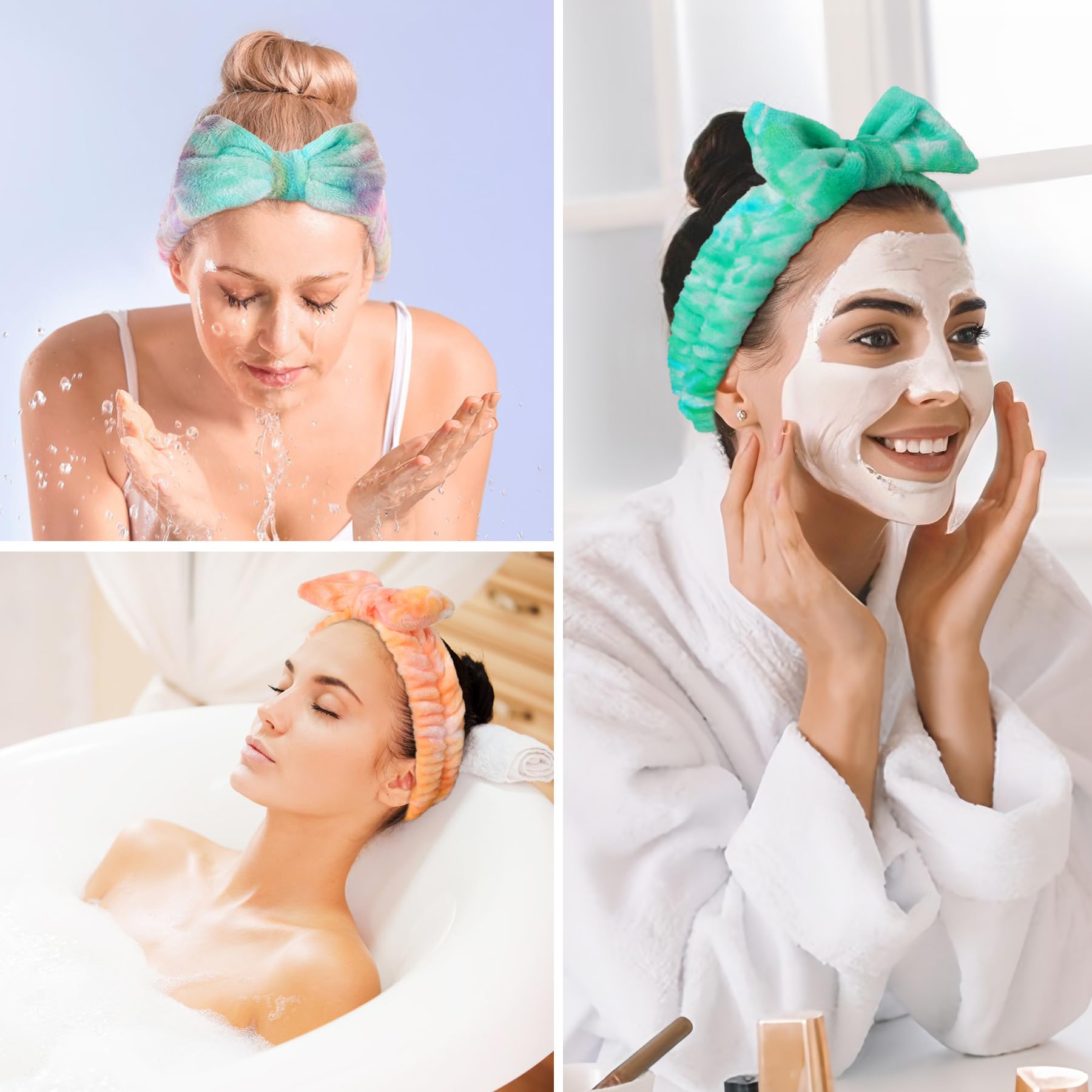 Premium Elastic Embedded Wire Thick Makeup FaceWash Shower Hair Headband Amazon.com : Hairizone Cute Makeup Headbands for Face Wash  main image 3