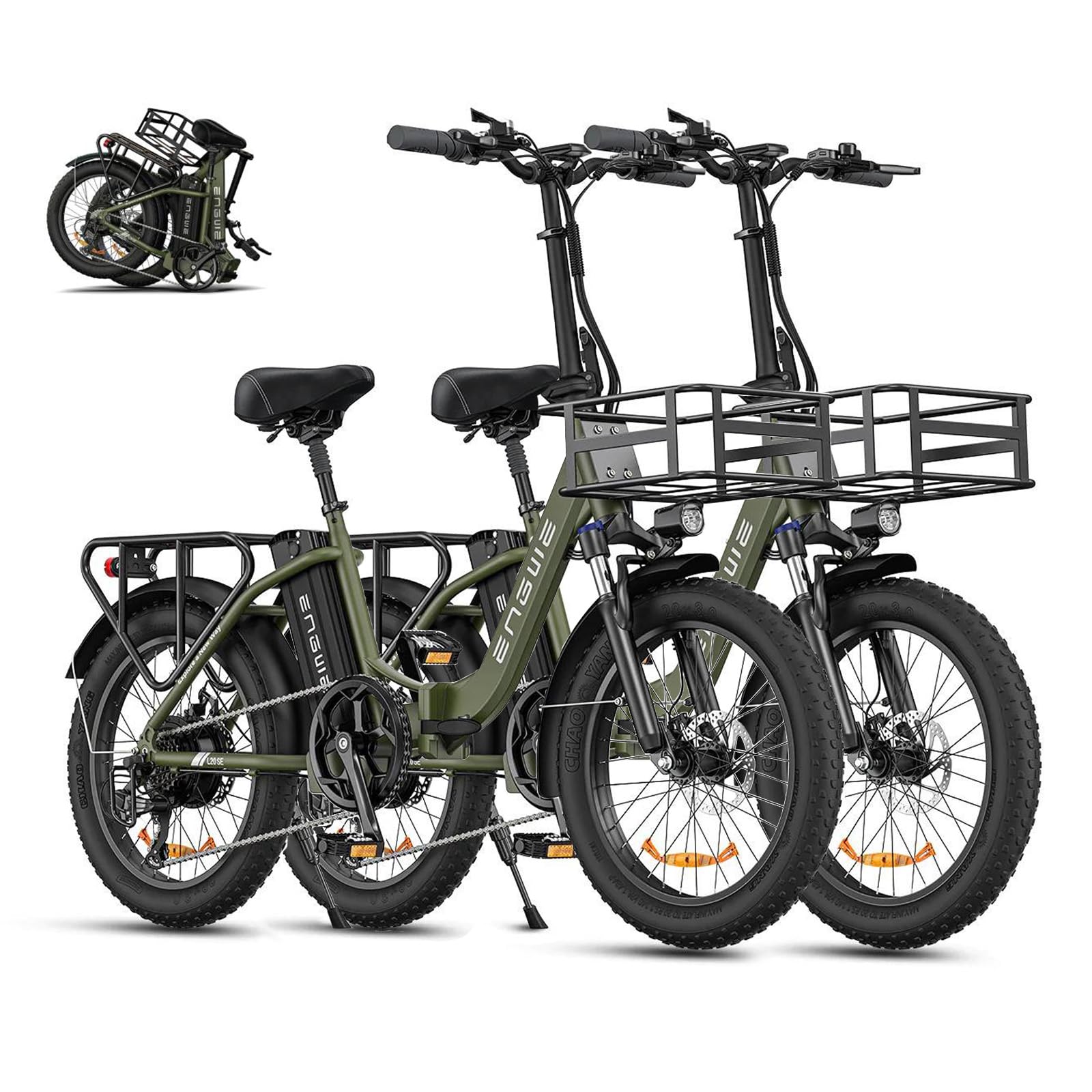 ENGWE L20 SE 250W 20" Faltbares Elektrofahrrad 15,6Ah Klapprad E-Bike | 20x3.0 Zoll, Heckmotor, 7 Gang Schaltwerk, Bis 115KM, Pedelec Citybike für Damen u. Herren