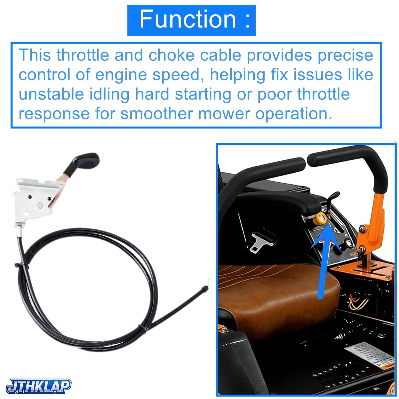 Cavo di controllo dell'acceleratore da 134,6 cm per tosaerba Scag Freedom Z Zero Turn, sostituisce 483434 cavo dell'acceleratore per tosaerba