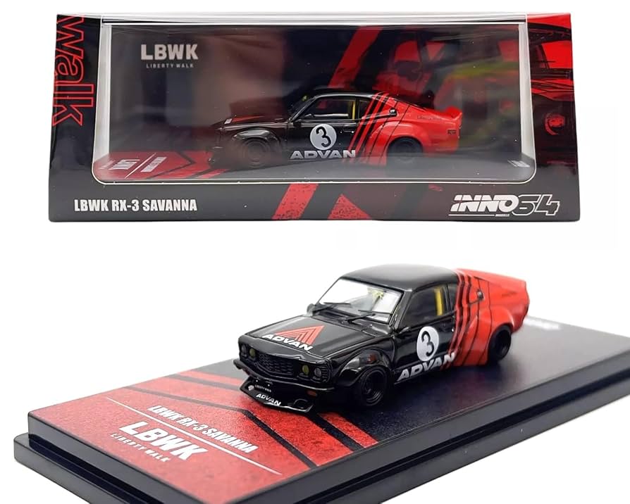 イノモデル1/64 マツダRX3サバンナ LBWK アドバン 2台セット Amazon | Inno Models 1/64 マツダ RX3 SAVANNA LB-WORKS ADVAN