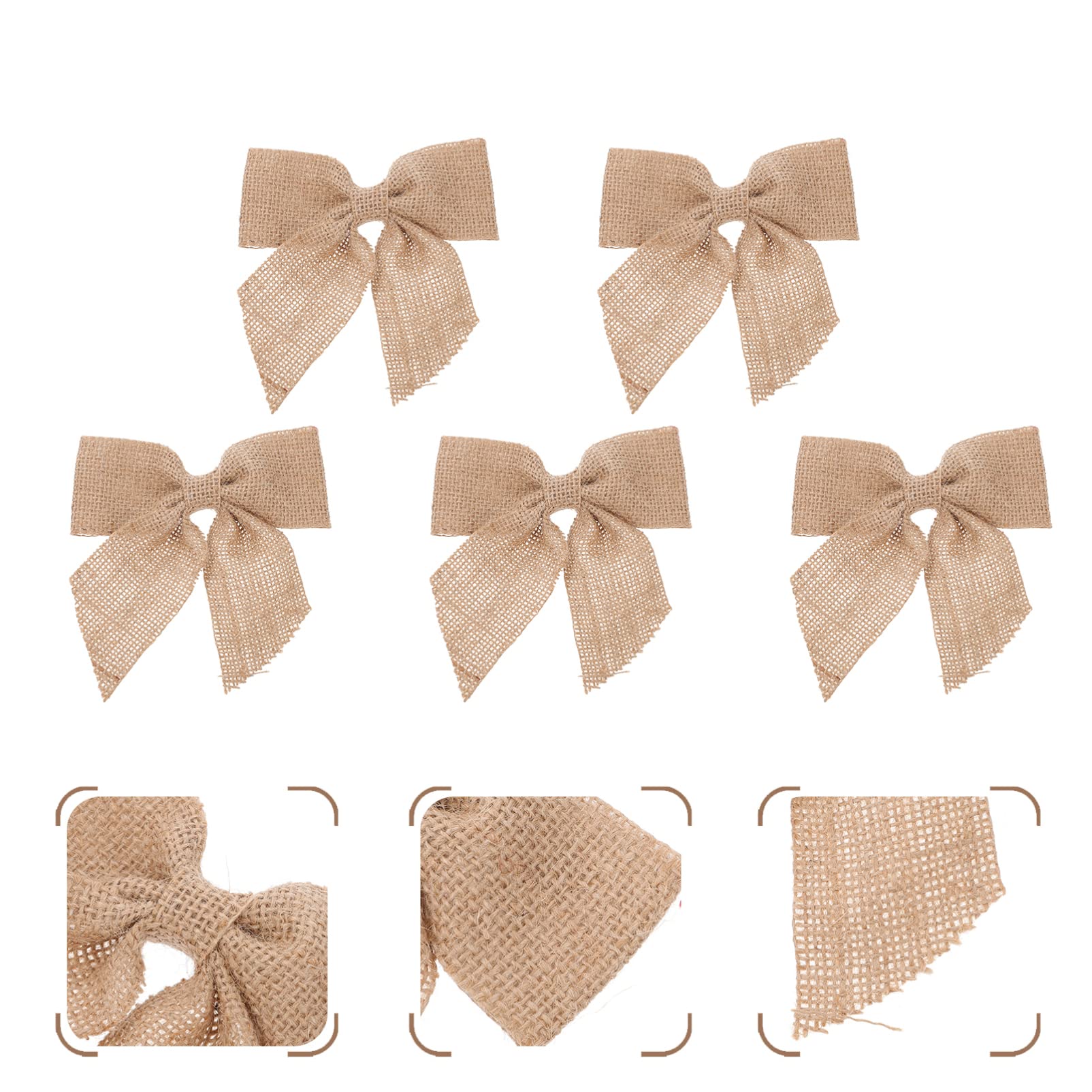 TOPBATHY 5 Set di Decorazioni A Fiocco Fatte A Mano per Natale E Matrimonio Fiocchi in Juta Resistente per Occasioni Festive 5 Pezzi*5